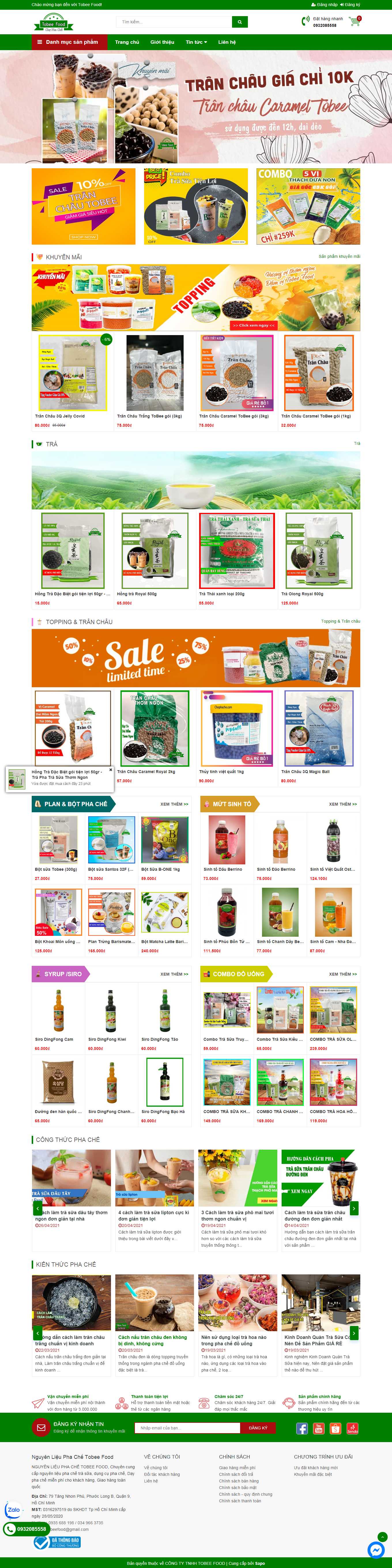 Thiết kế Website Web quán trà sữa - chophachecom