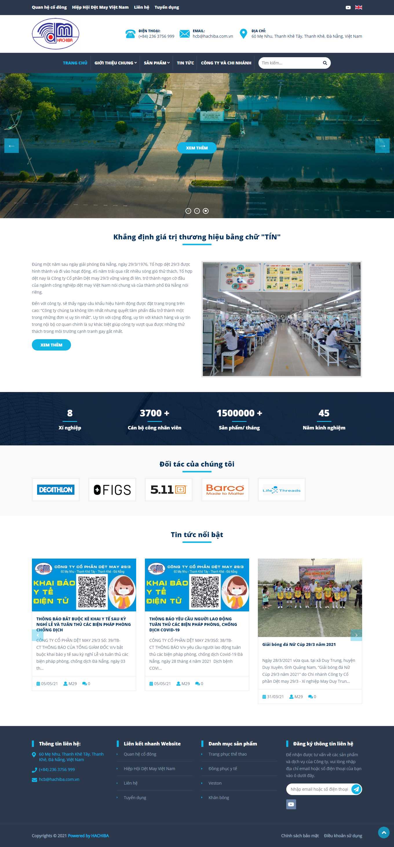 [maythanhhoa] Thiết kế Website Web công ty may - hachibacomvn