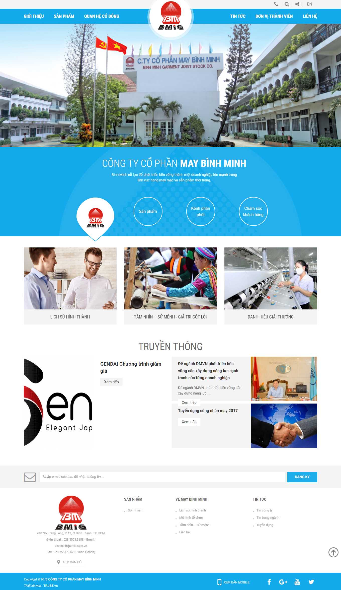 [maythanhhoa] Thiết kế Website Web công ty may - wwwbmigcomvn