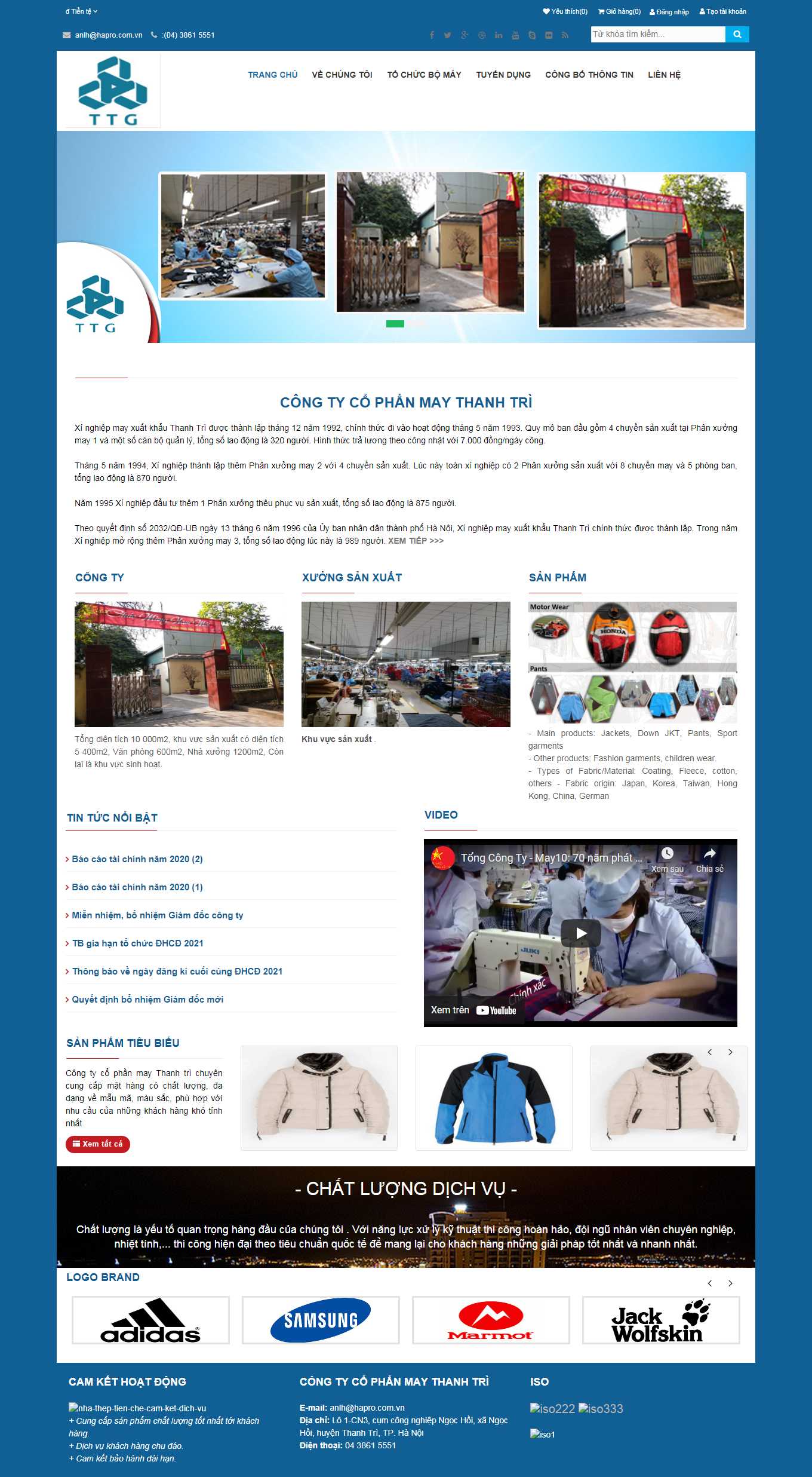 [maythanhhoa] Thiết kế Website Web công ty may - haprocomvn