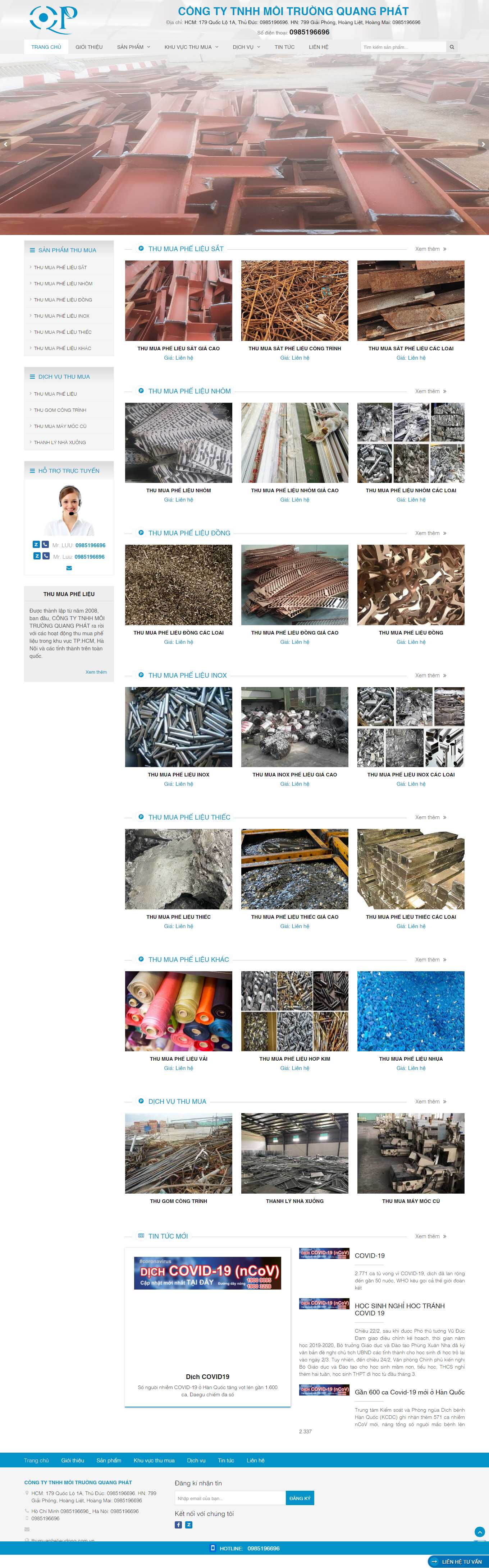 [phelieubaoquy] Thiết kế Website Web mua bán sắt vụn - thumuaphelieudongcomvn