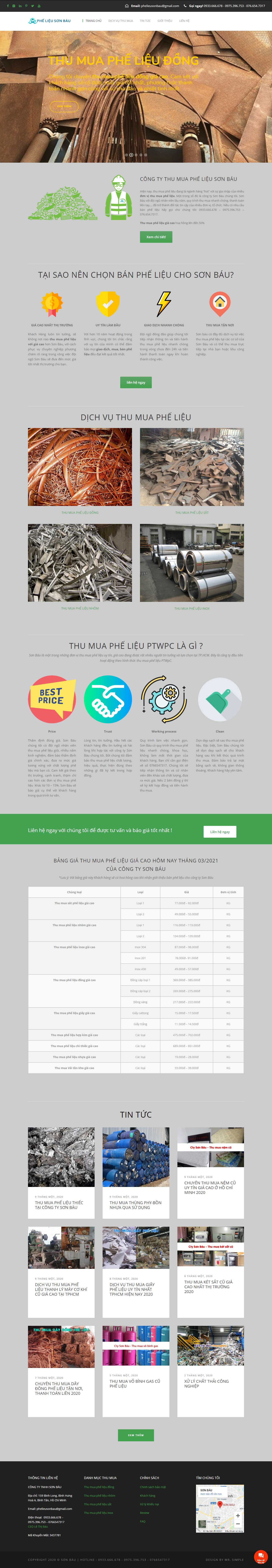 [phelieubaoquy] Thiết kế Website Web mua bán sắt vụn - sonbaucom
