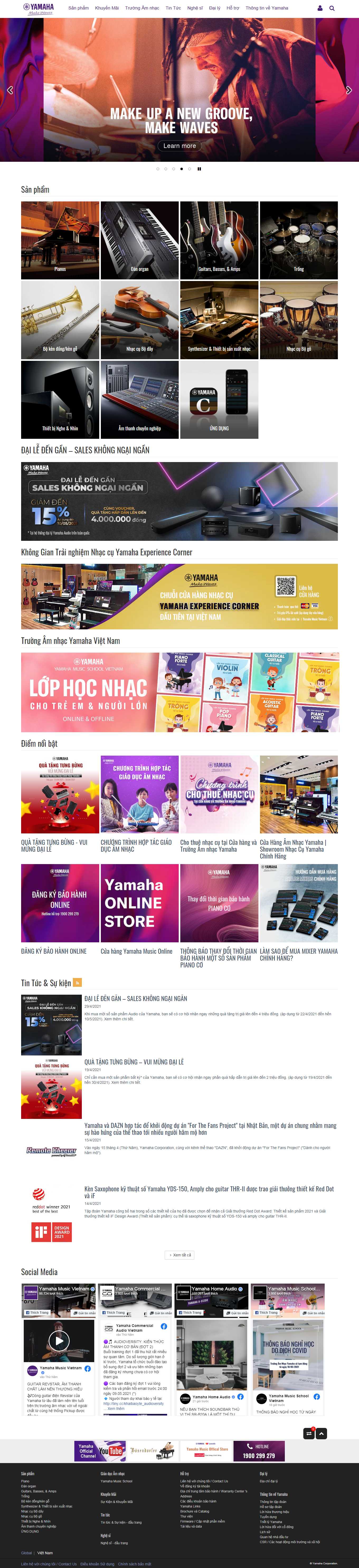 Thiết kế Website Web bán đàn piano, guita, organ - vnyamahacom