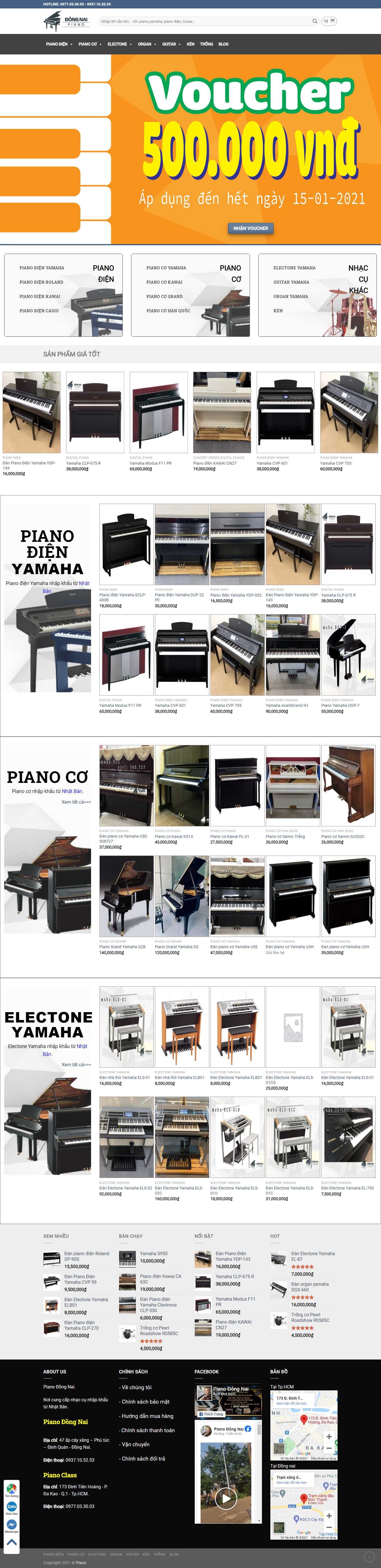 Thiết kế Website Web bán đàn piano, guita, organ - pianodongnaicom