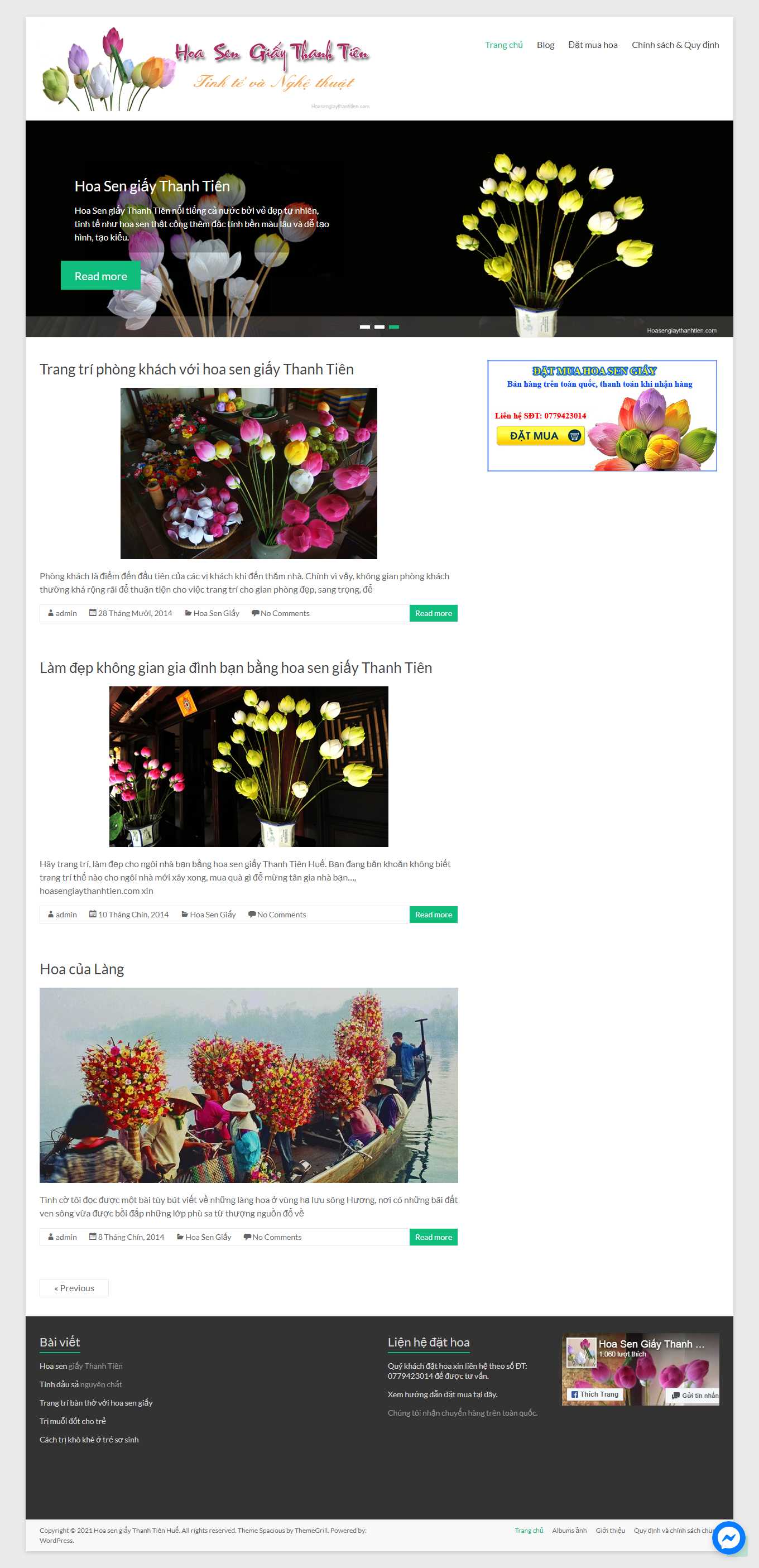 [kheotay] Thiết kế Website Web bán đồ handmade - wwwhoasengiaythanhtiencom