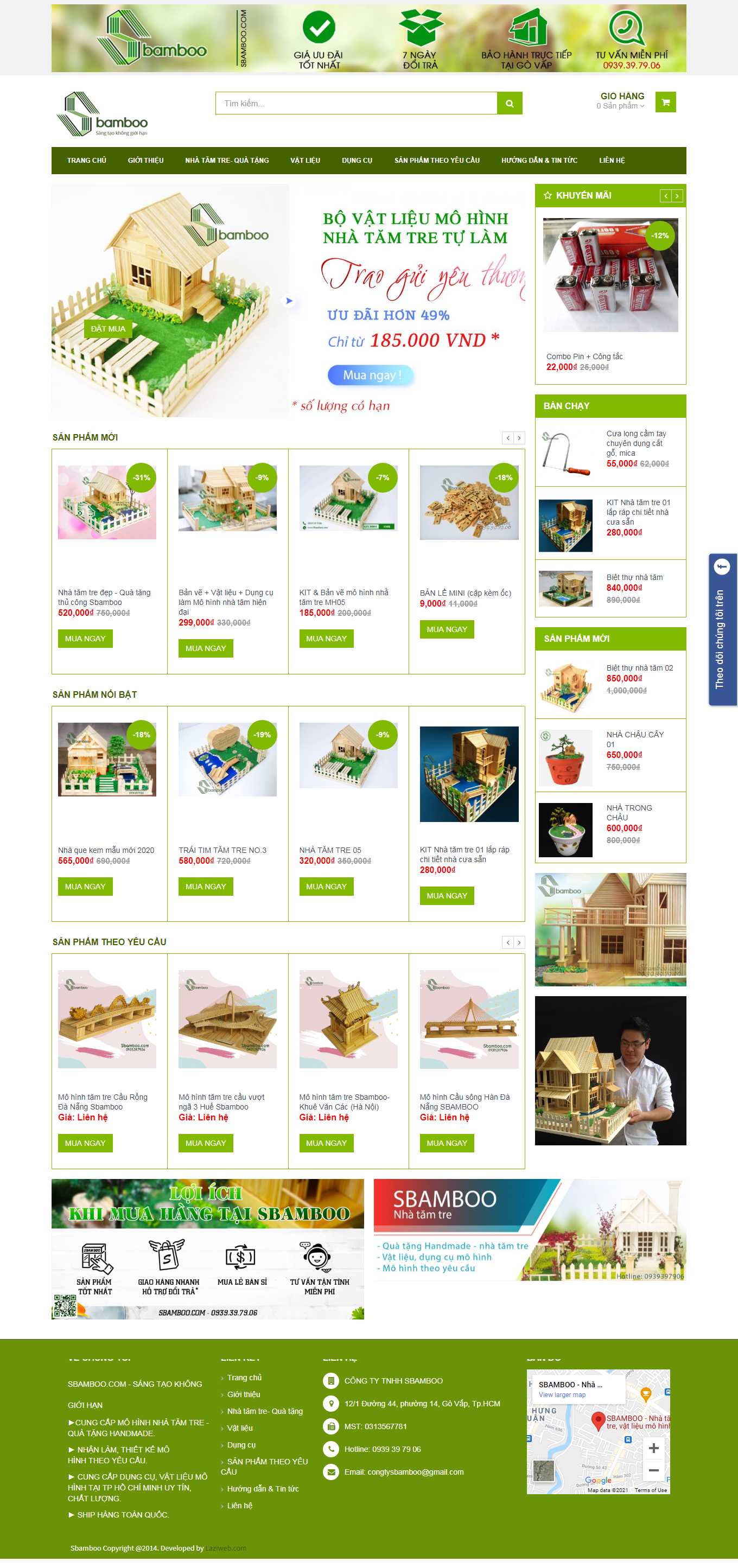 [kheotay] Thiết kế Website Web bán đồ handmade - wwwsbamboocom