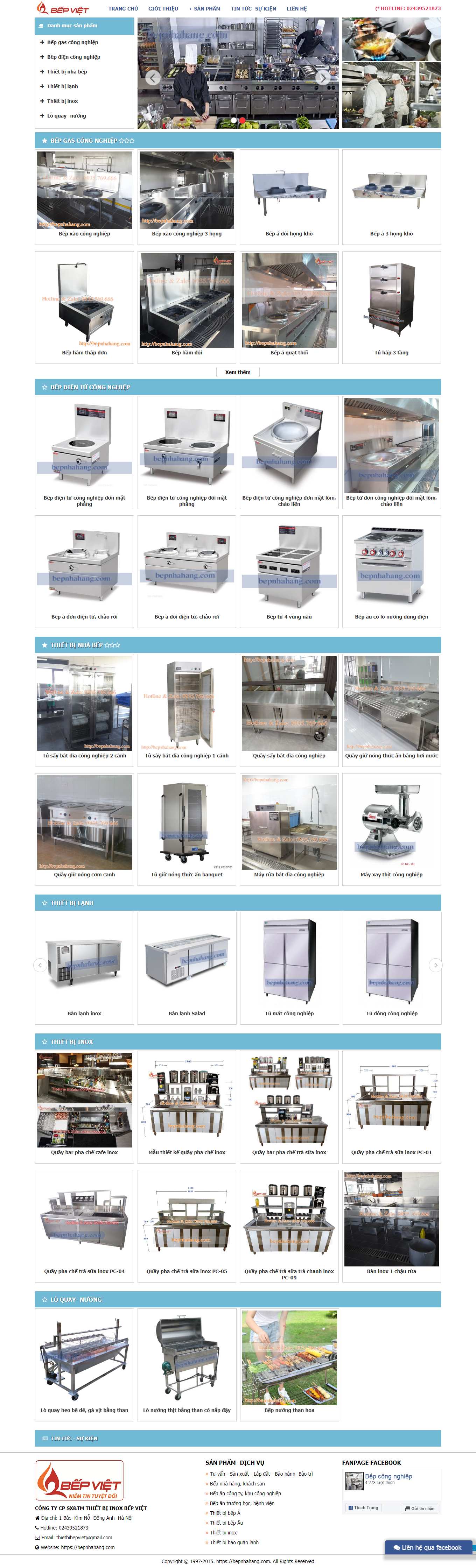 [sieuthibepquangvinh] Thiết kế Website Web bán bếp gas - bepnhahangcom