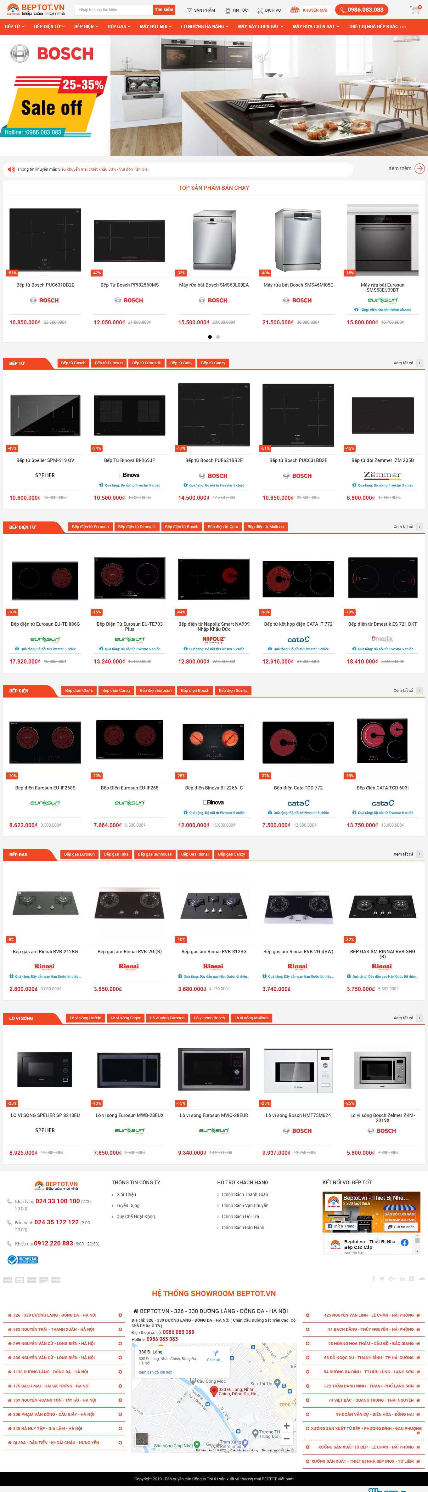 [sieuthibepquangvinh] Thiết kế Website Web bán bếp gas - beptotvn