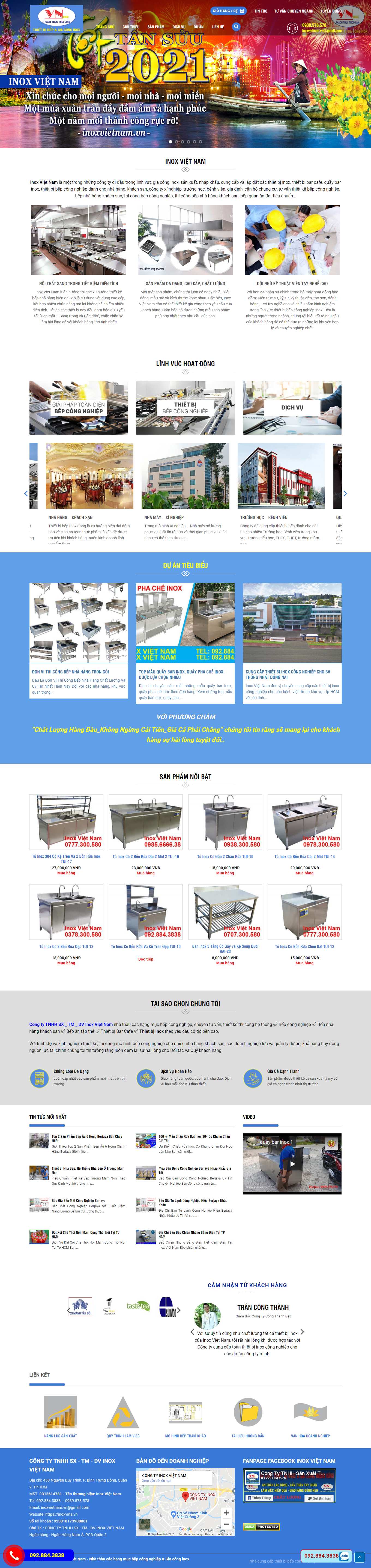 [sieuthibepquangvinh] Thiết kế Website Web bán bếp gas - inoxvinavn