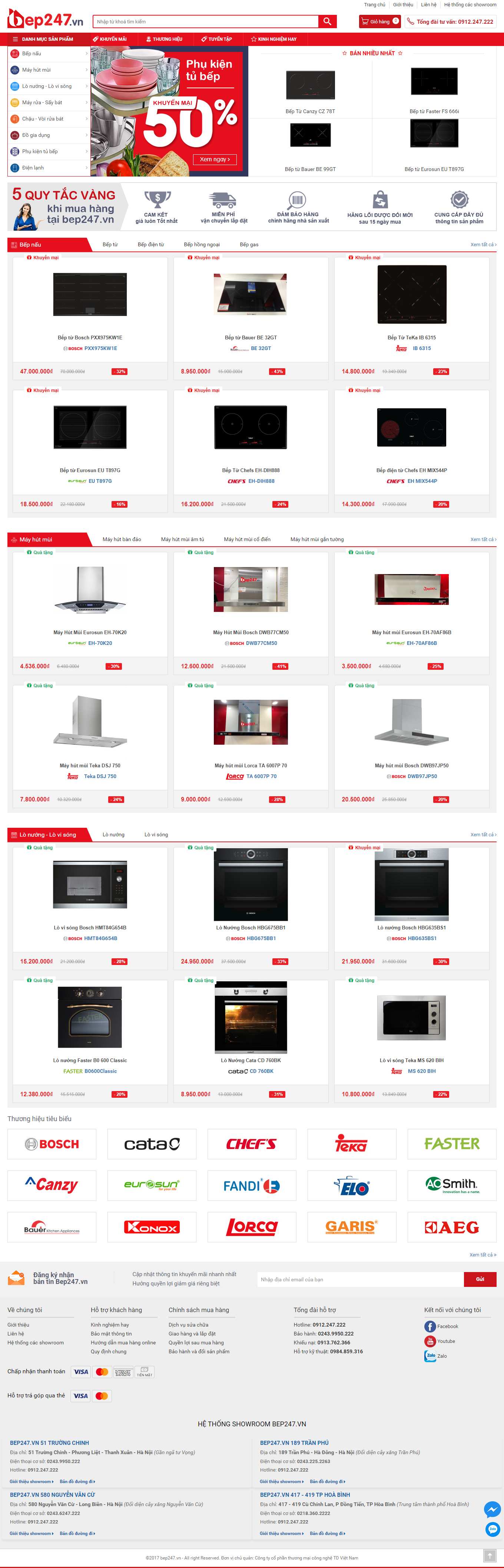[sieuthibepquangvinh] Thiết kế Website Web bán bếp gas - bep247vn