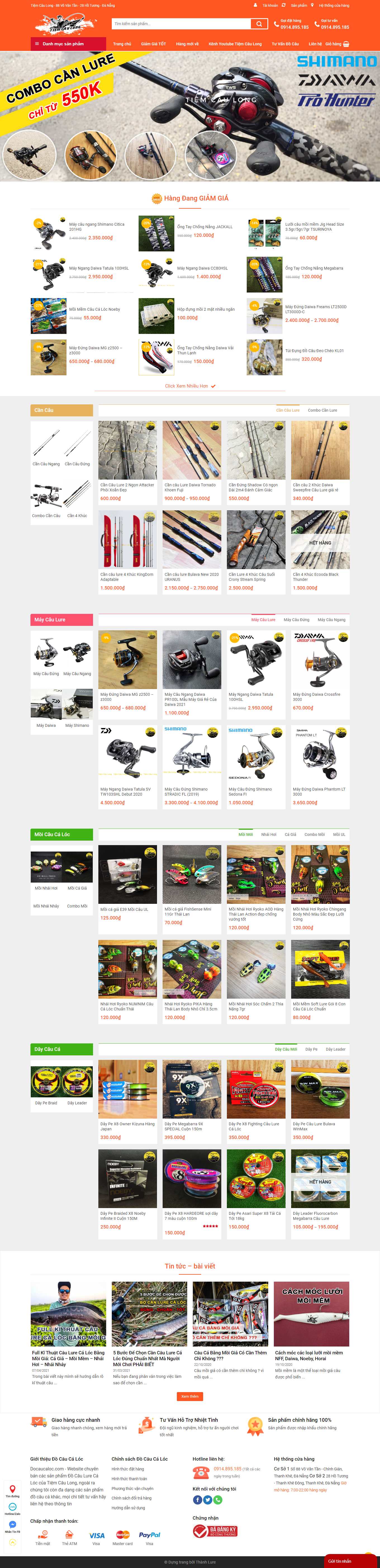 [hoabancamp] Thiết kế Website Web bán đồ câu cá - docaucaloccom