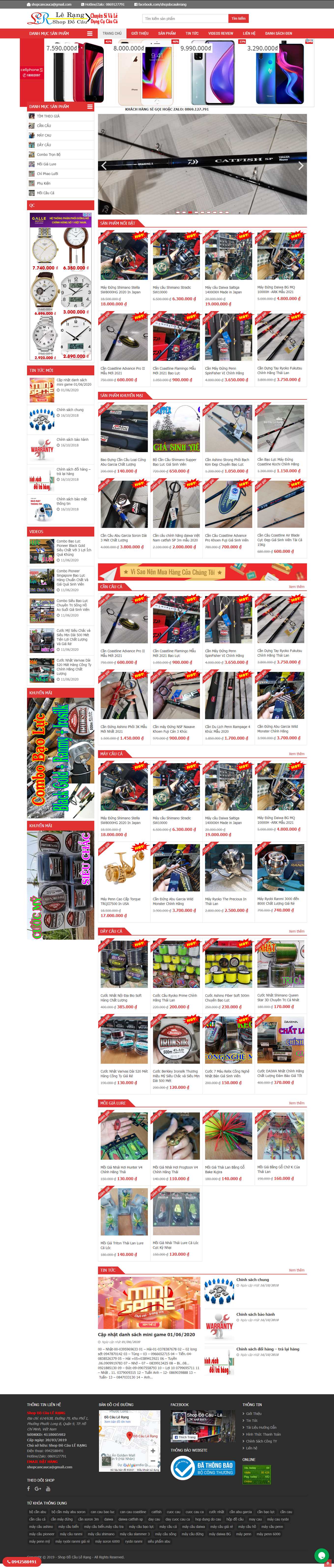 [hoabancamp] Thiết kế Website Web bán đồ câu cá - wwwshopcancaucacom