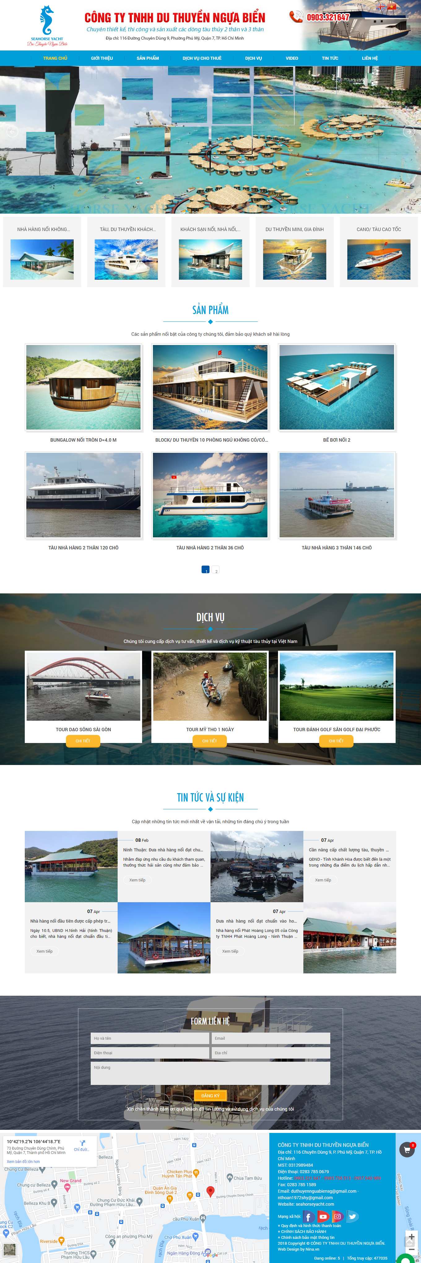 [vimarine] Thiết kế Website Web bán du thuyền cano - seahorseyachtcom