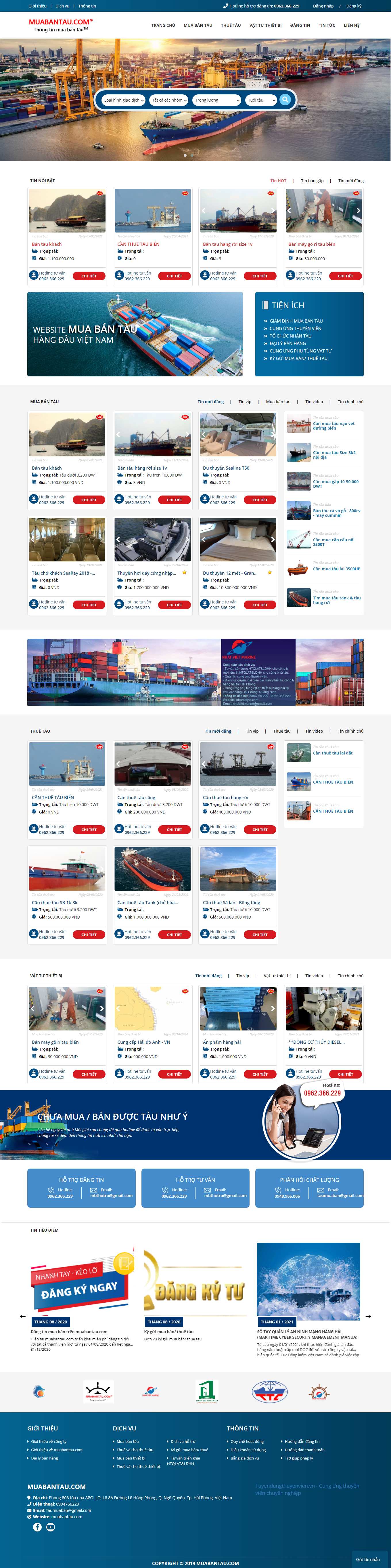 [vimarine] Thiết kế Website Web bán du thuyền cano - muabantaucom