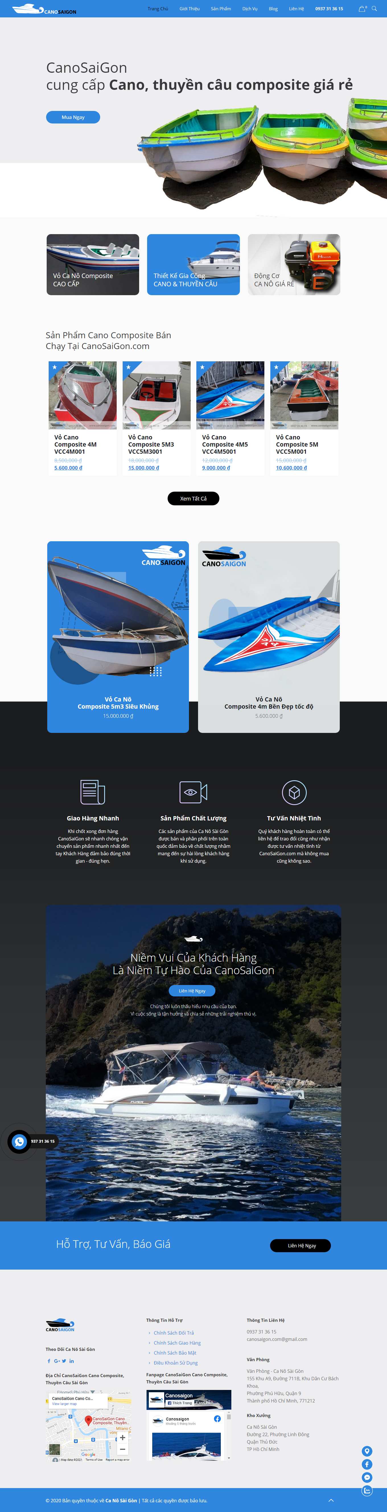 [vimarine] Thiết kế Website Web bán du thuyền cano - canosaigoncom