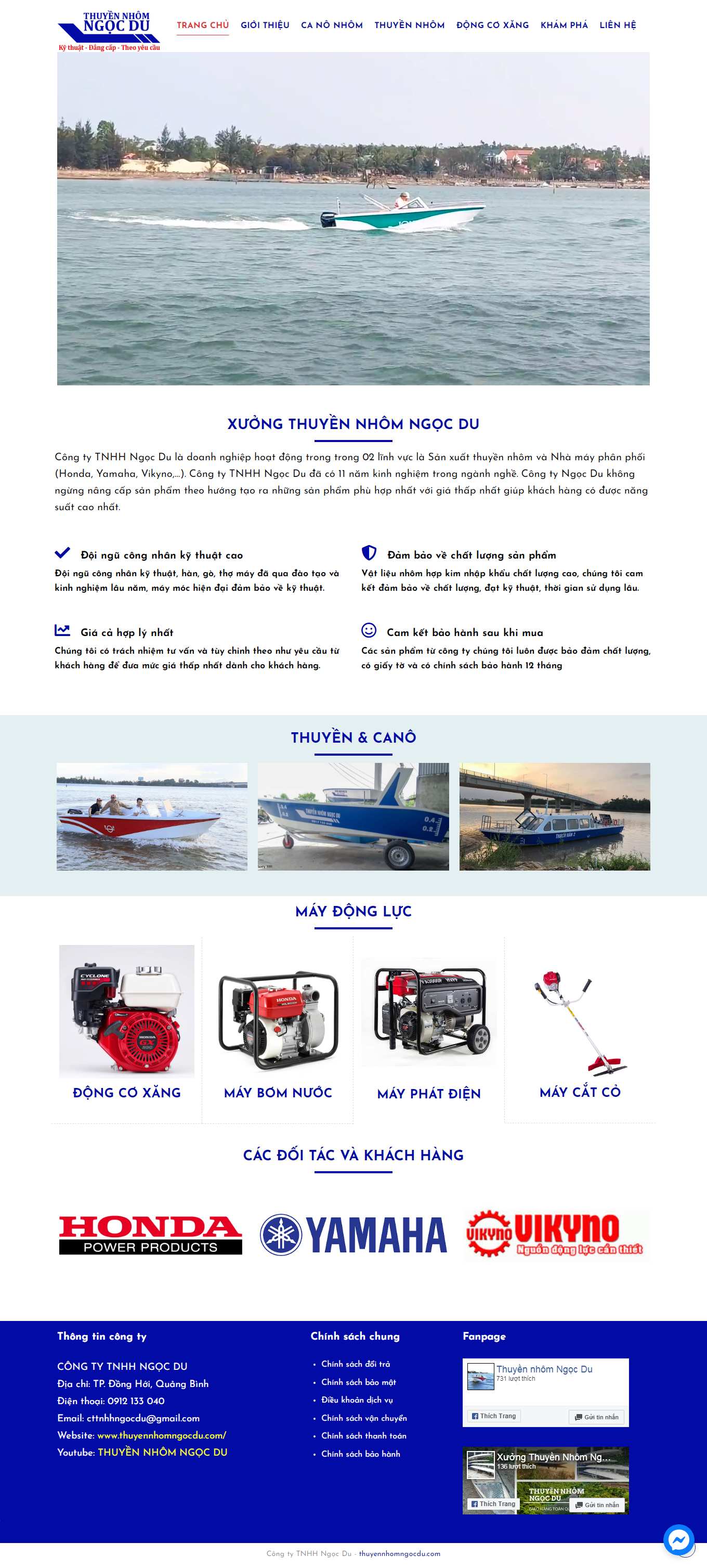 [vimarine] Thiết kế Website Web bán du thuyền cano - thuyennhomngocducom