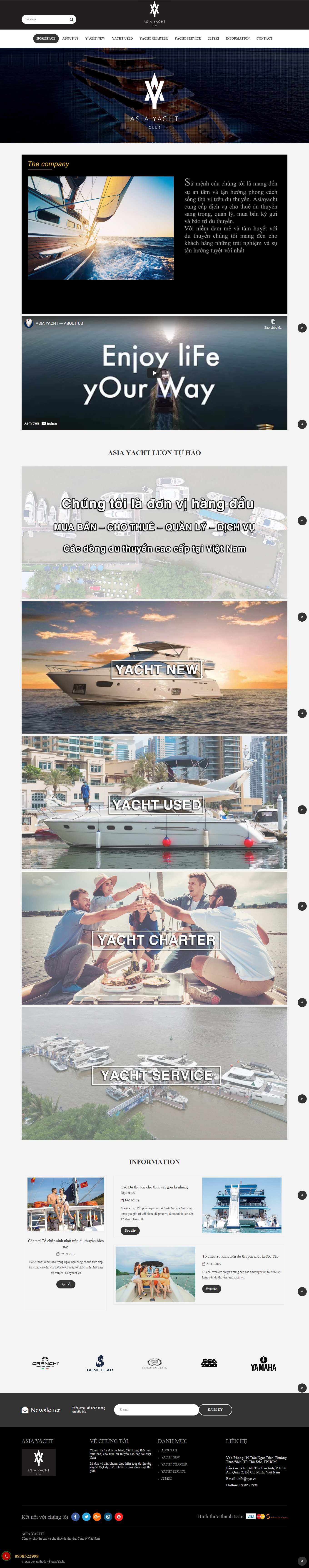 [vimarine] Thiết kế Website Web bán du thuyền cano - asiayachtvn