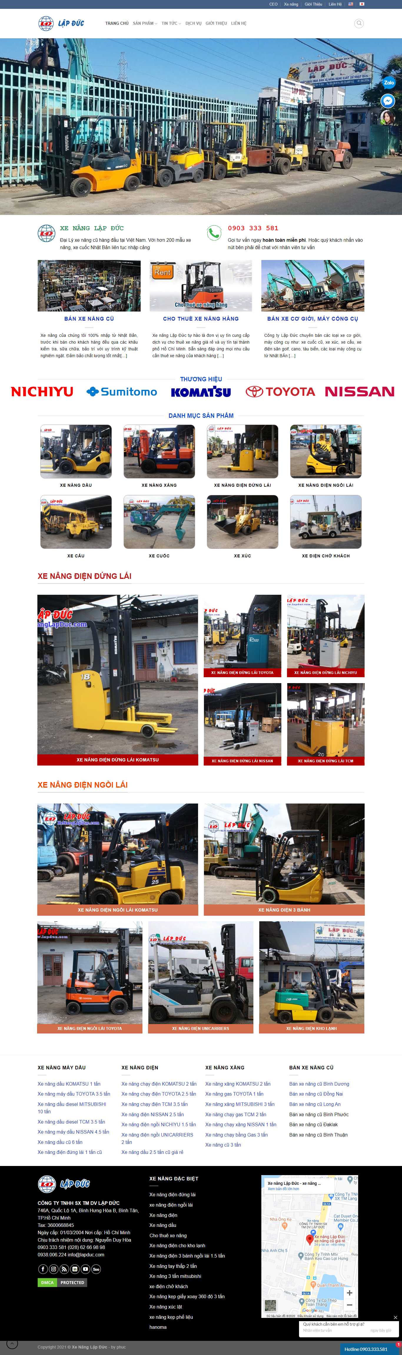 Thiết kế Website Web bán xe nâng - xenanglapduccom