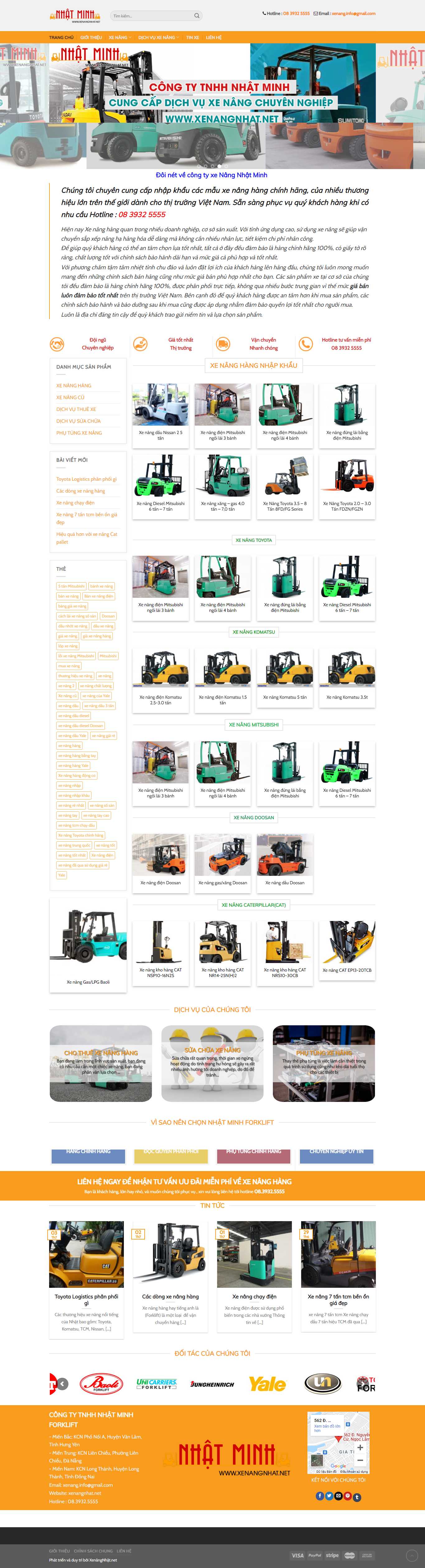 Thiết kế Website Web bán xe nâng - xenangnhatnet