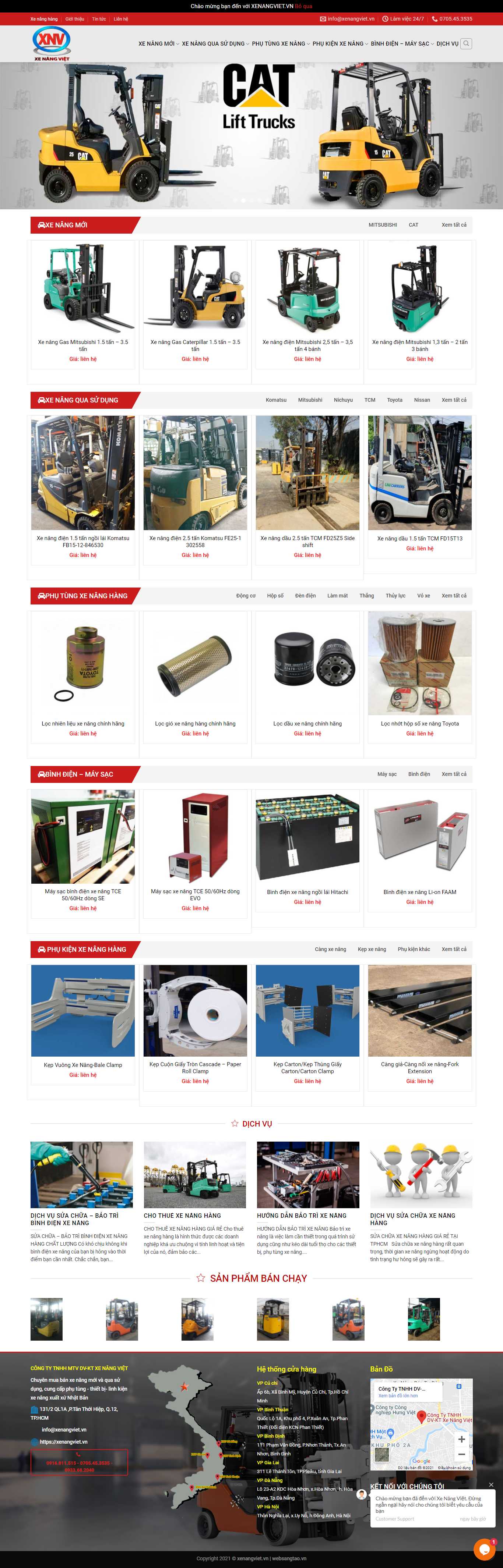 Thiết kế Website Web bán xe nâng - xenangvietvn