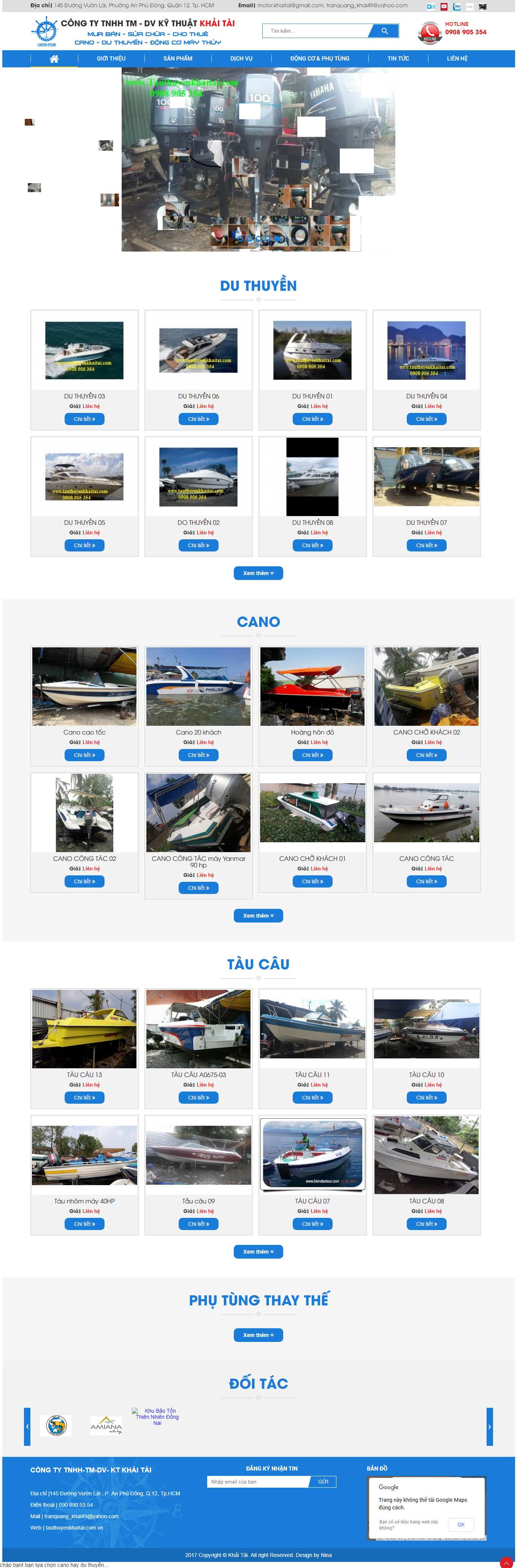 [vimarine] Thiết kế Website Web bán du thuyền cano - tauthuyenkhaitaicomvn