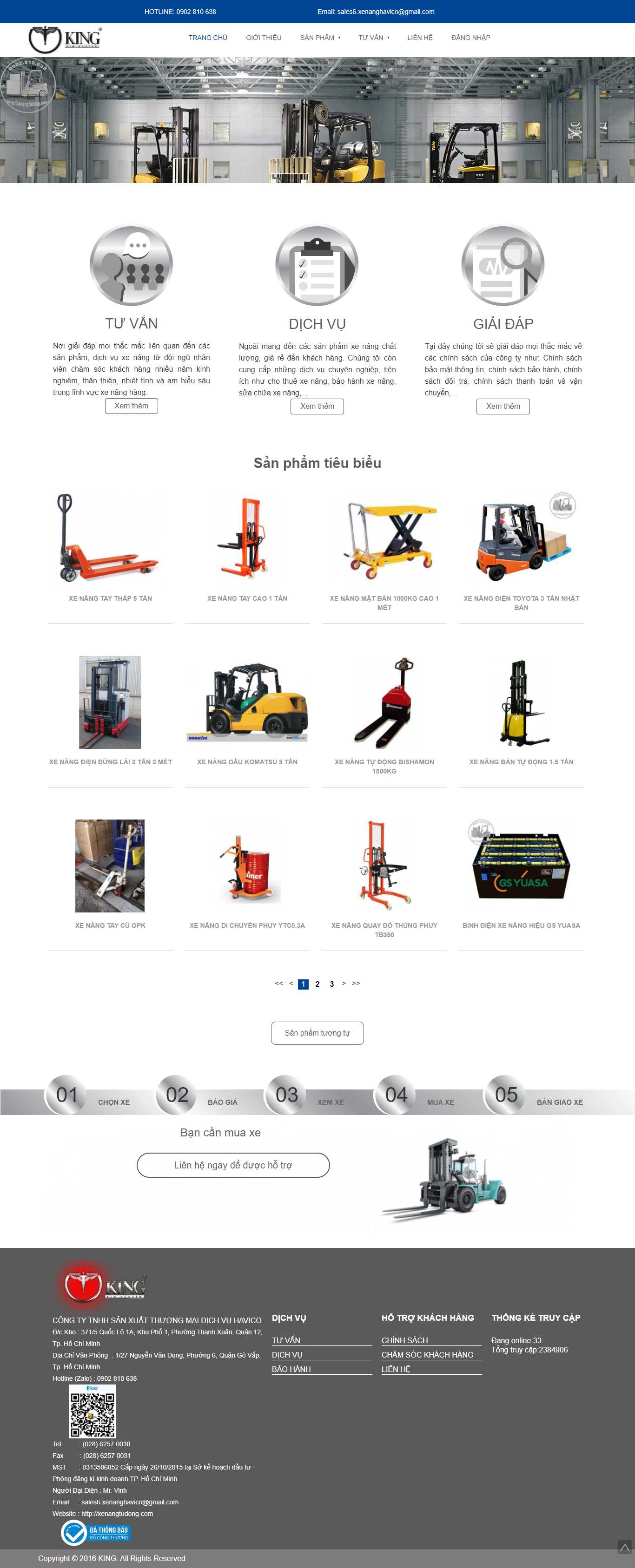 Thiết kế Website Web bán xe nâng - xenangtudongcom