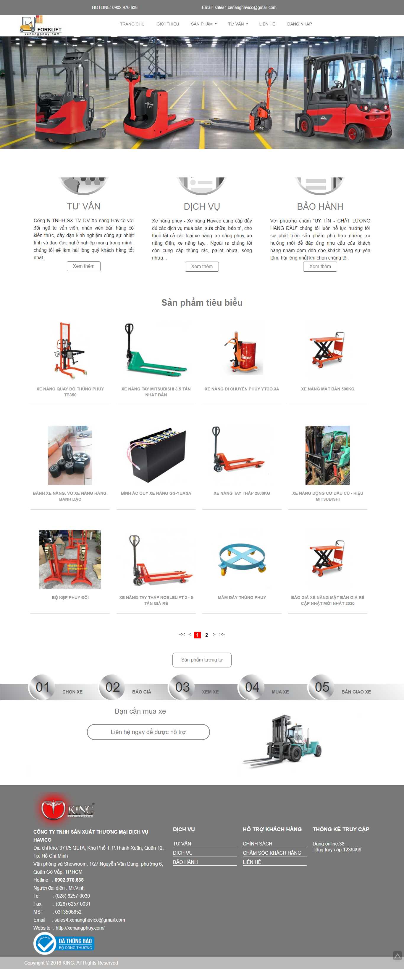 Thiết kế Website Web bán xe nâng - xenangphuycom