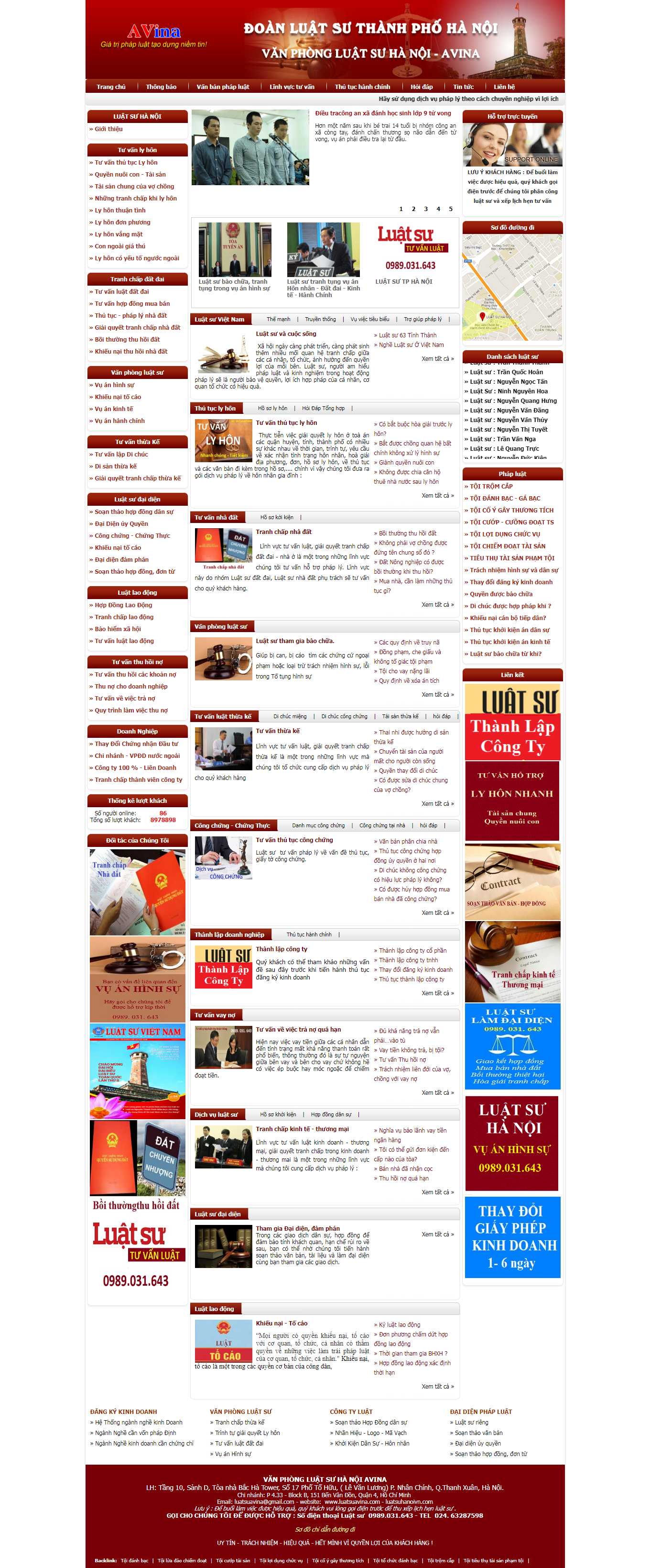 Thiết kế Website Web dịch thuật công chứng - luatsuavinacom