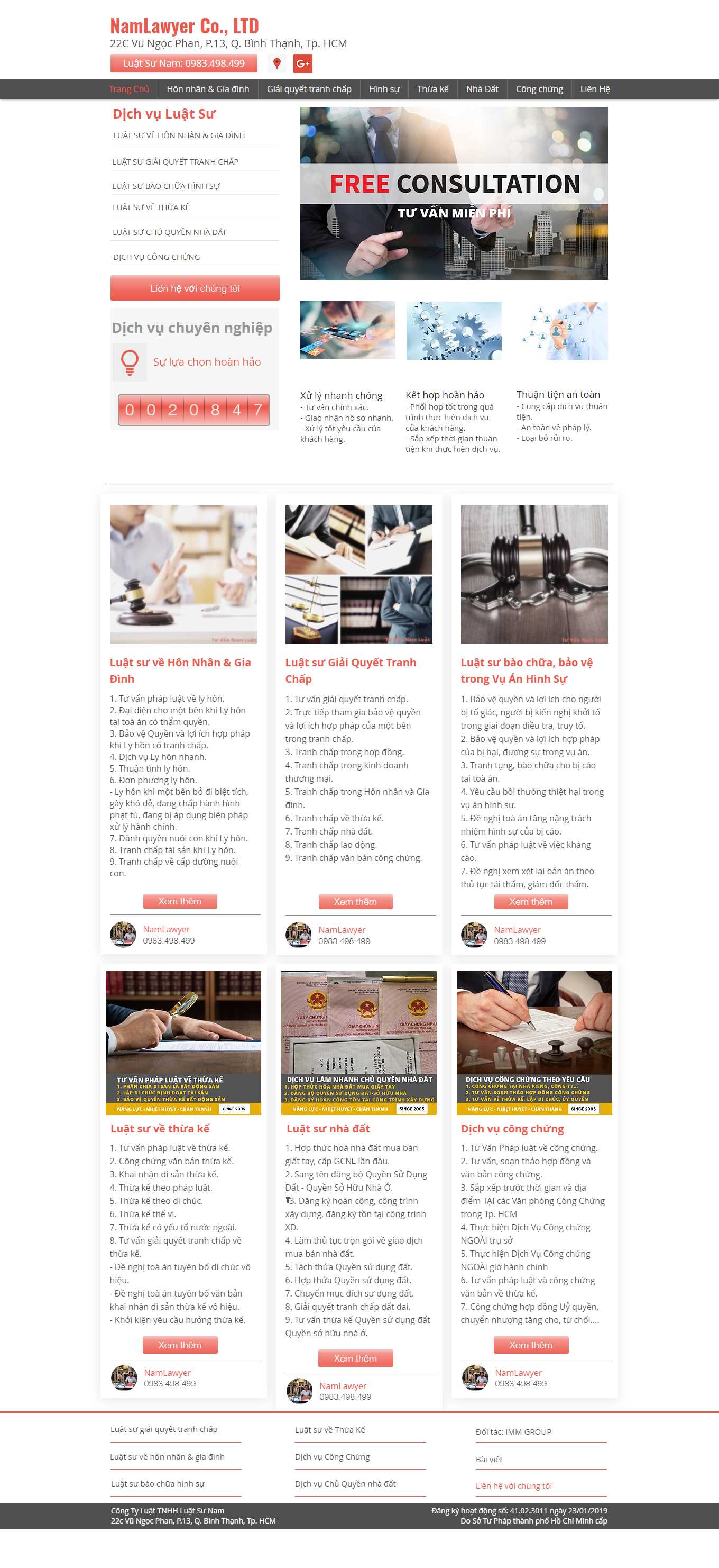 Thiết kế Website Web dịch thuật công chứng - wwwnamluatcocom