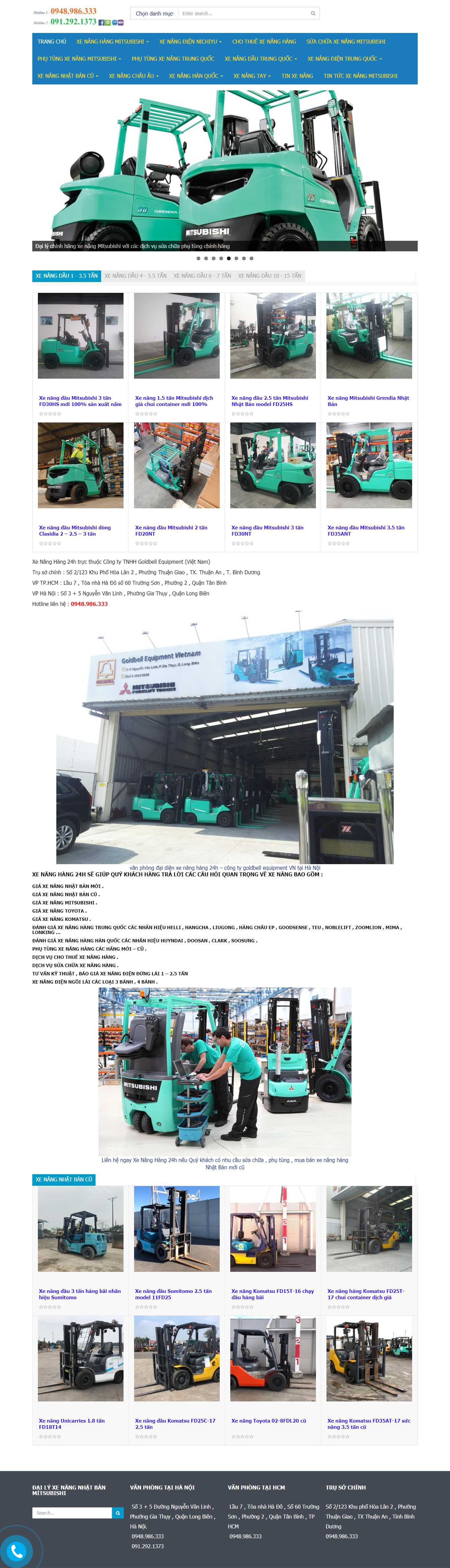 Thiết kế Website Web bán xe nâng - xenanghang24hvn
