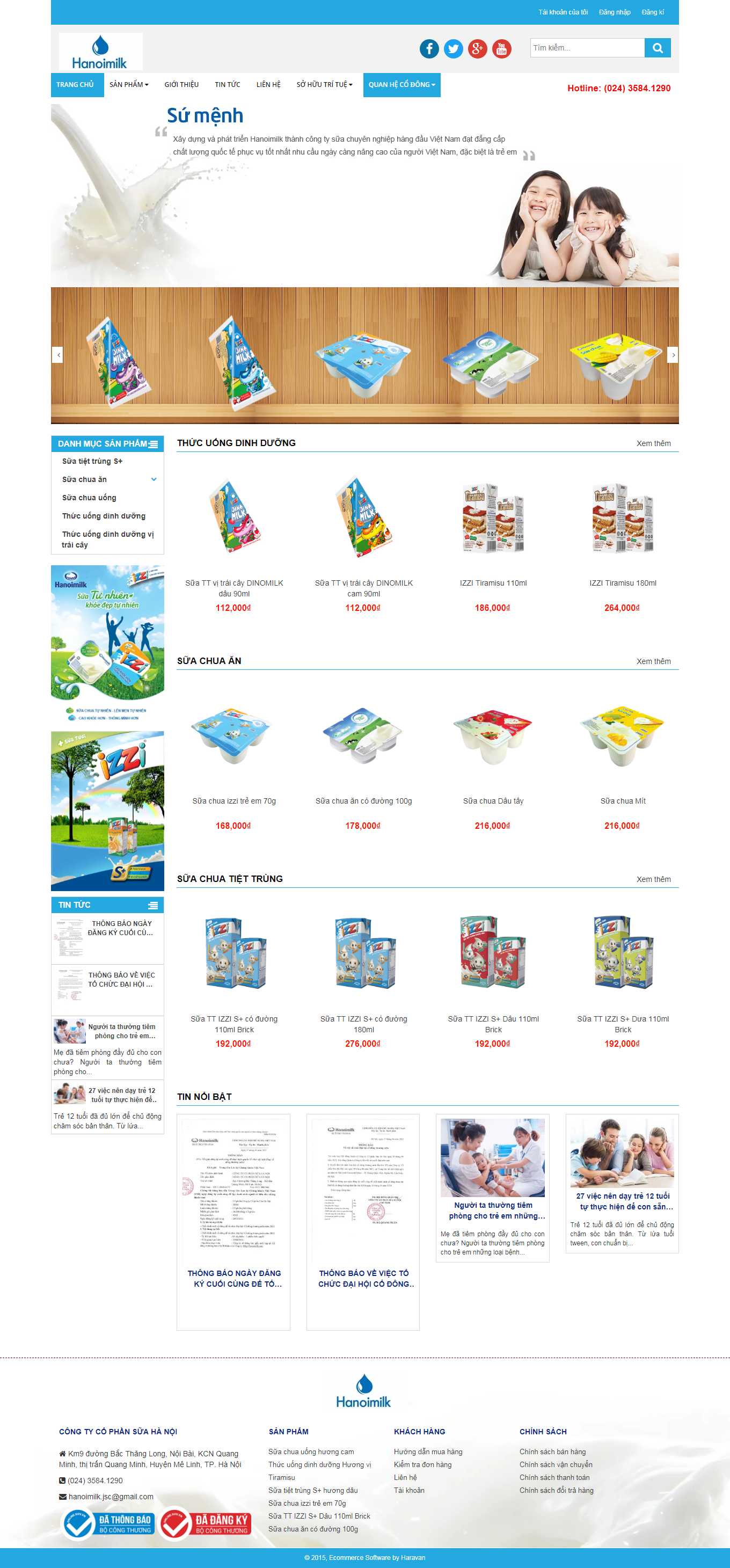 [tiendatsteel] Thiết kế Website Web tập đoàn tổng công ty - hanoimilkcom