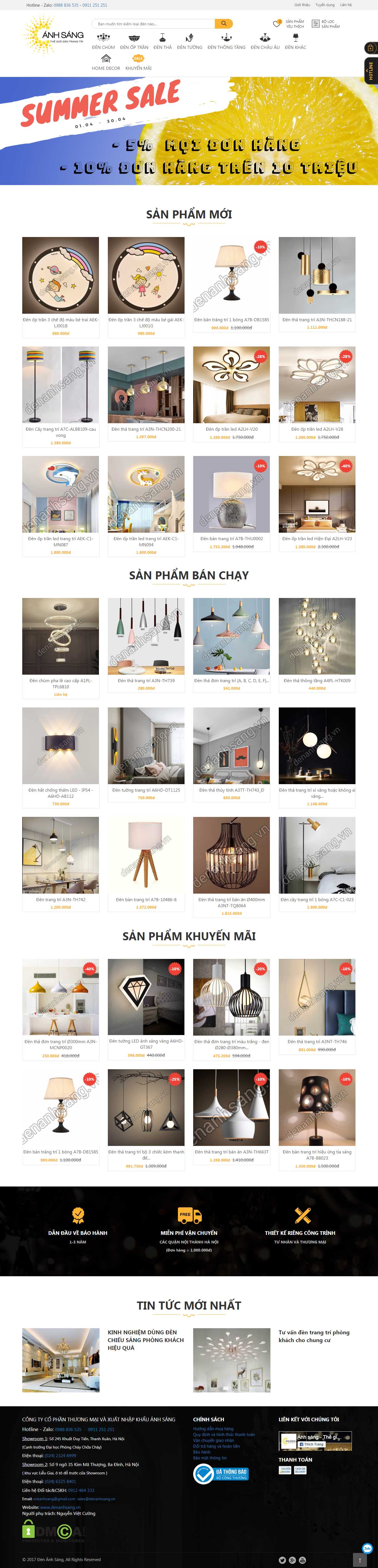 [amthanhanhsangsankhau] Thiết kế Website Web thiết bị âm thanh ánh sáng - denanhsangvn