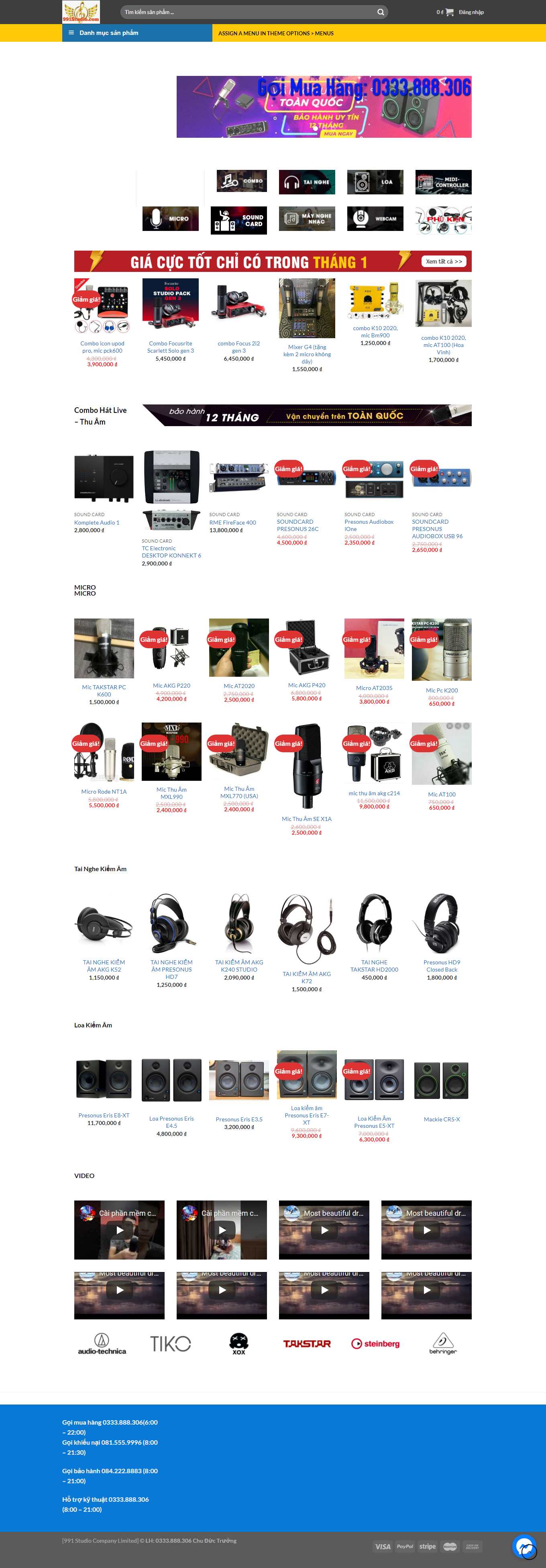 [amthanhanhsangsankhau] Thiết kế Website Web thiết bị âm thanh ánh sáng - 991studiocom