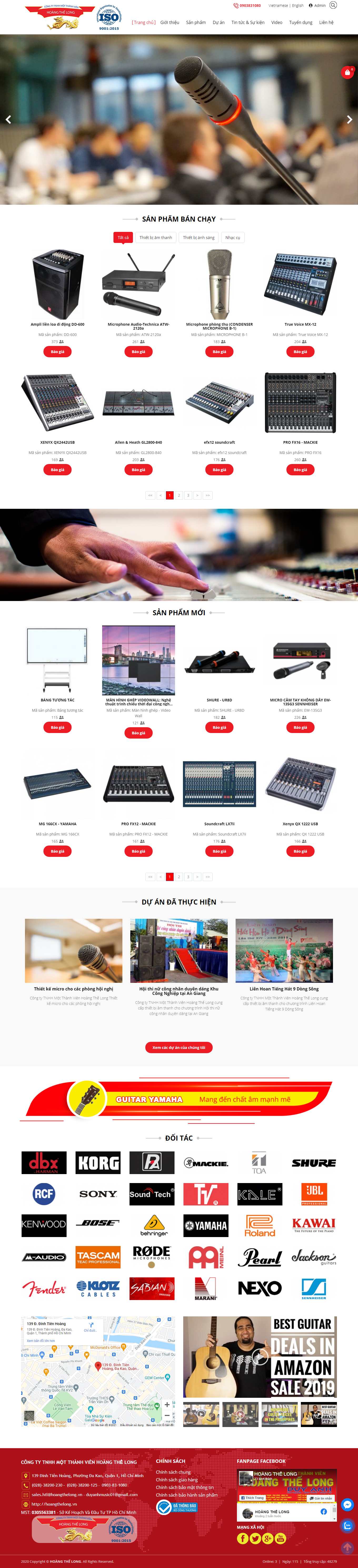 [amthanhanhsangsankhau] Thiết kế Website Web thiết bị âm thanh ánh sáng - hoangthelongvn