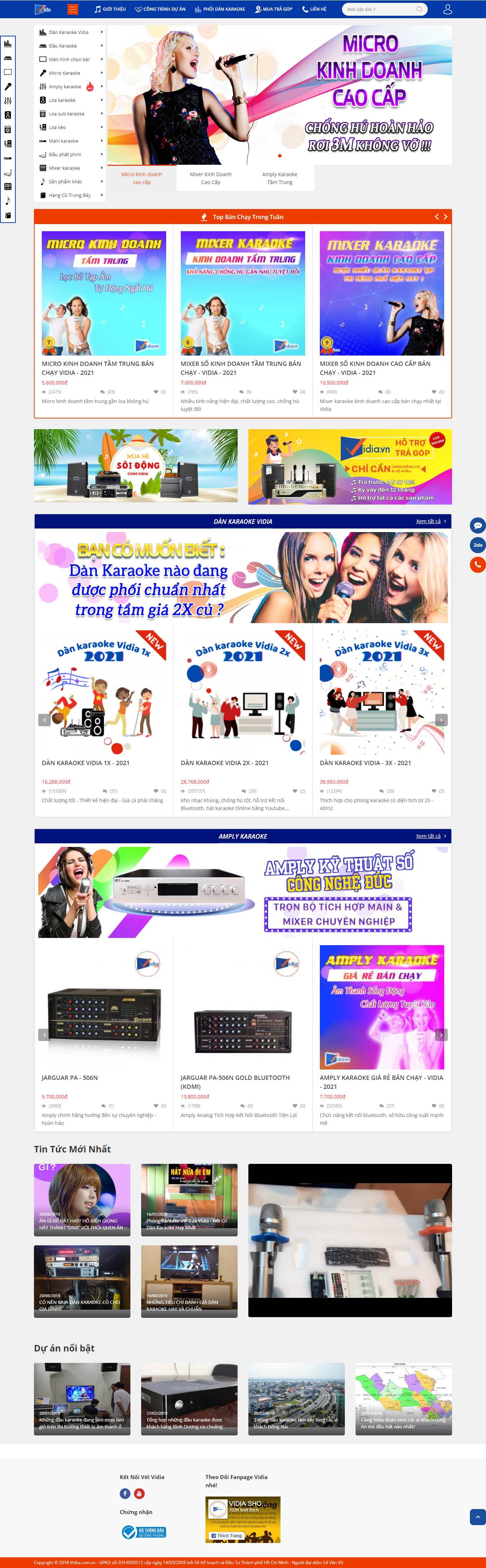 [amthanhanhsangsankhau] Thiết kế Website Web thiết bị âm thanh ánh sáng - vidiavn