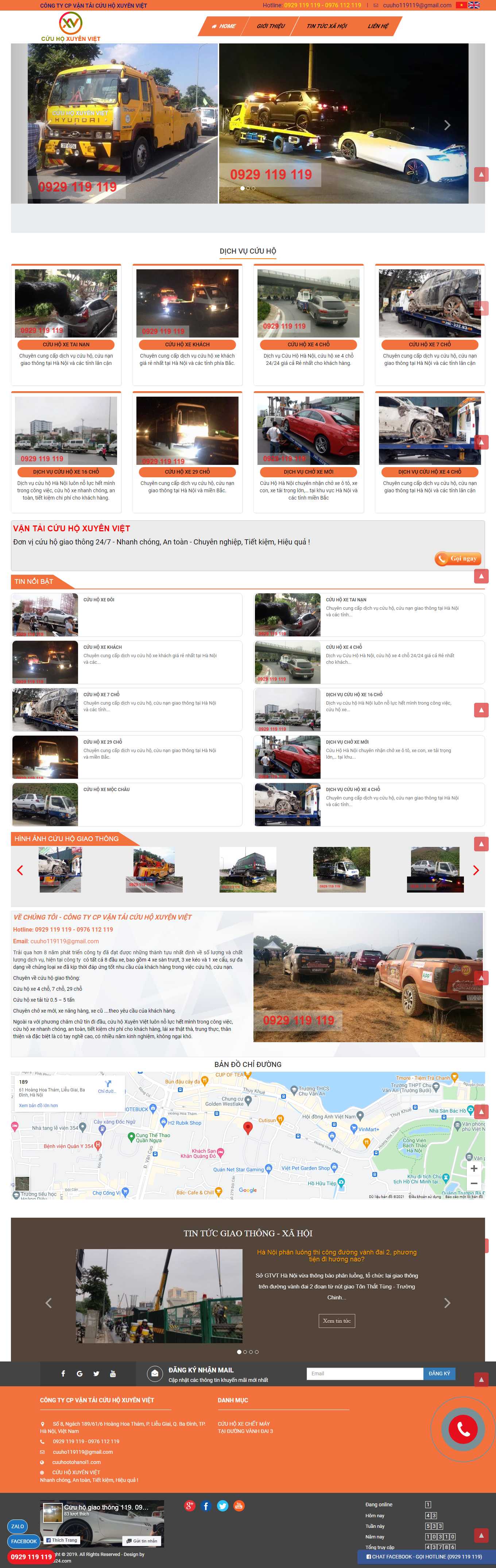 [cuuhoxemaykhancap] Thiết kế Website Web dịch vụ cứu hộ ô tô, xe máy - cuuhootohanoi1com