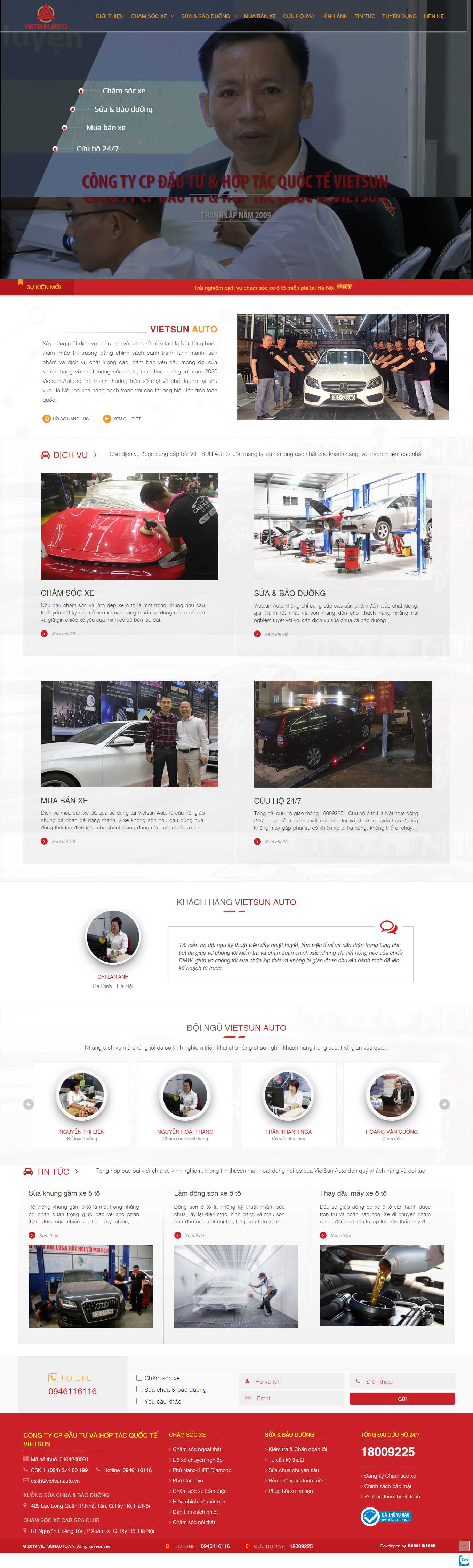 [cuuhoxemaykhancap] Thiết kế Website Web dịch vụ cứu hộ ô tô, xe máy - vietsunautovn