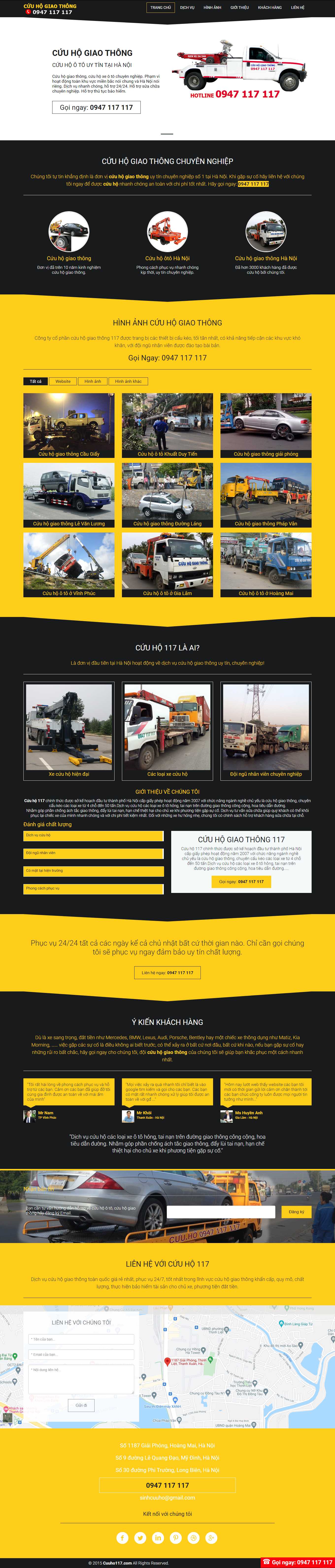 [cuuhoxemaykhancap] Thiết kế Website Web dịch vụ cứu hộ ô tô, xe máy - cuuho117com
