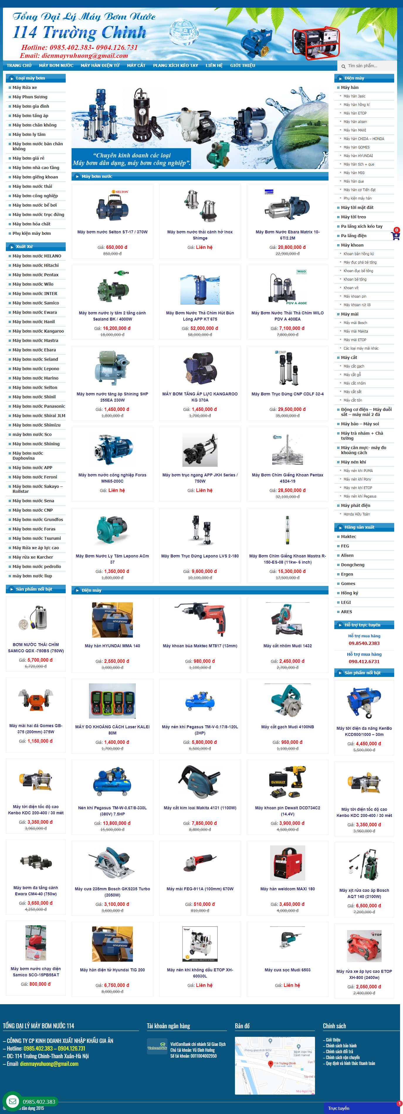 [maybomtructuyen] Thiết kế Website Web bán máy bơm - maybomdandungcom
