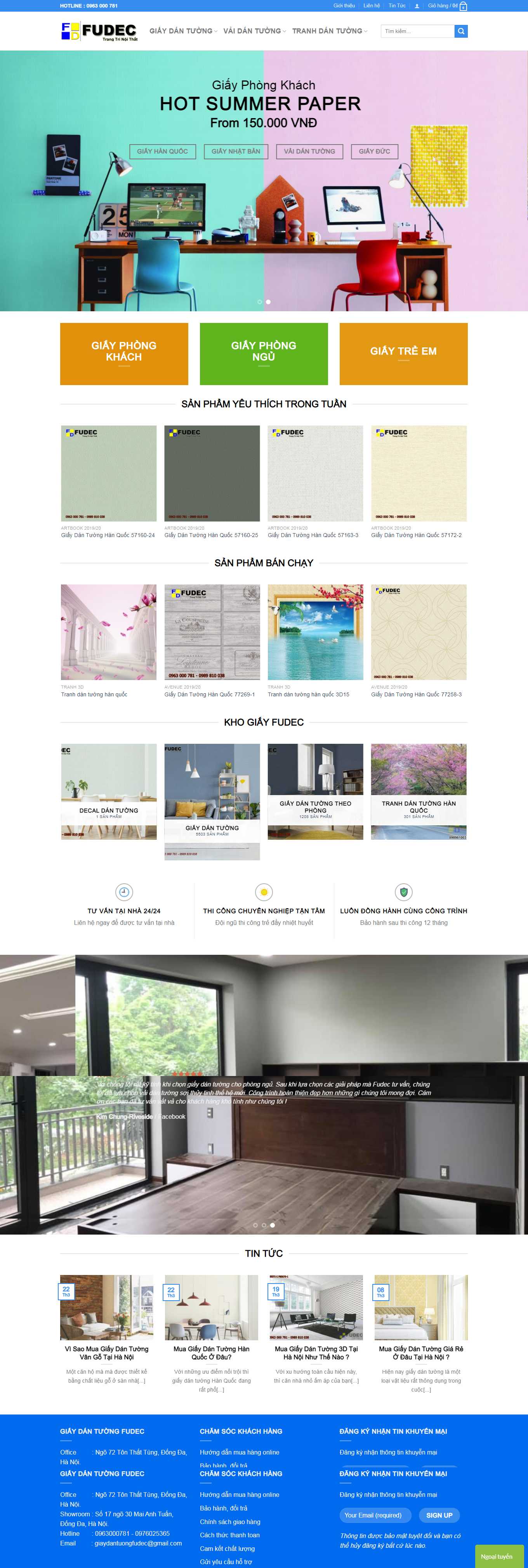 [giaydantuongnhaxinh] Thiết kế Website Web giấy dán tường cao cấp - giaydantuongfudeccom