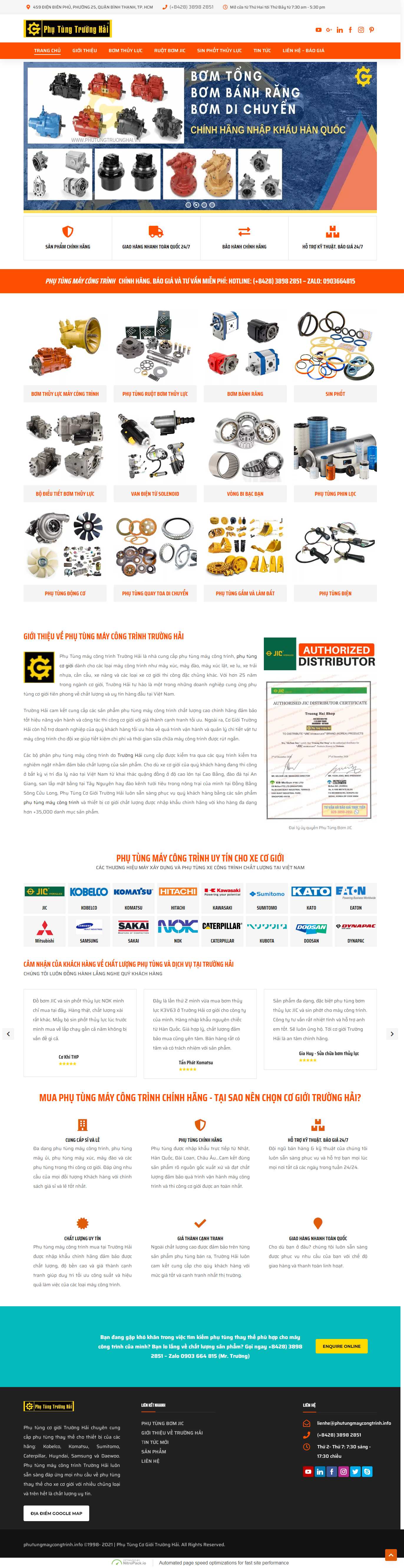 [nagoyavietnam] Thiết kế Website Web máy xúc, cần cẩu, máy công trình - phutungmaycongtrinhinfo