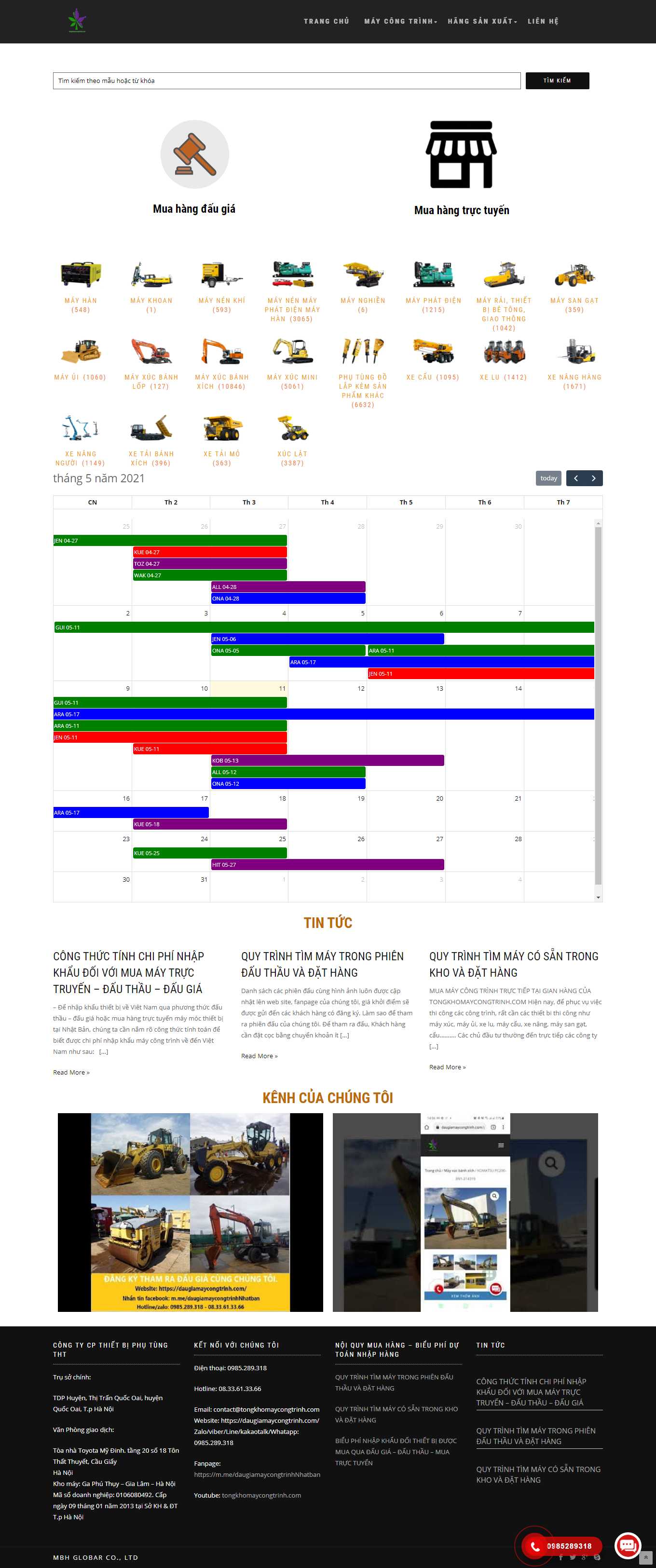 [nagoyavietnam] Thiết kế Website Web máy xúc, cần cẩu, máy công trình - daugiamaycongtrinhcom