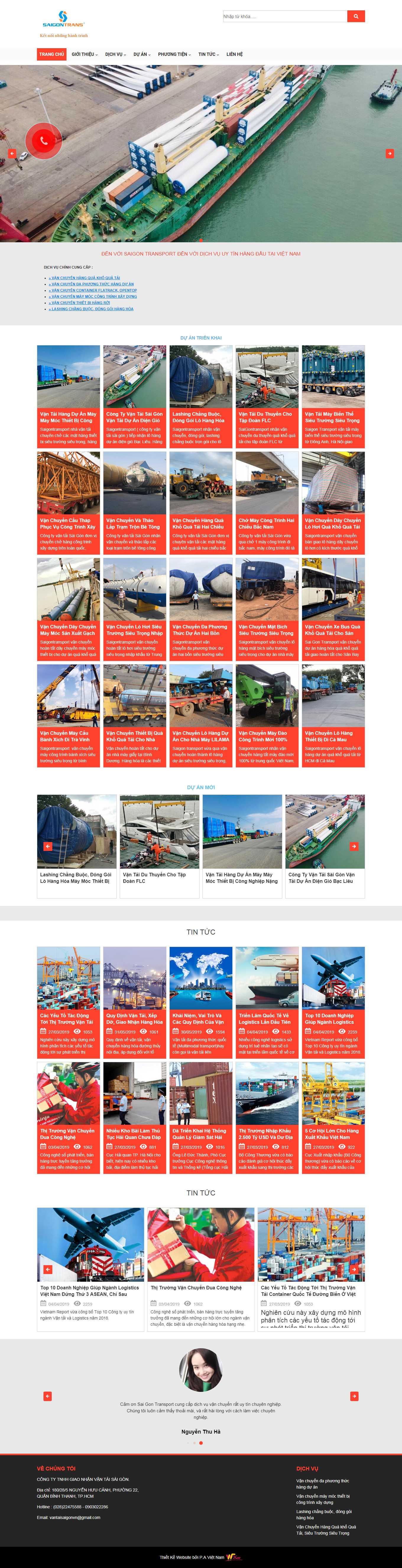 [nagoyavietnam] Thiết kế Website Web máy xúc, cần cẩu, máy công trình - saigontransportcomvn