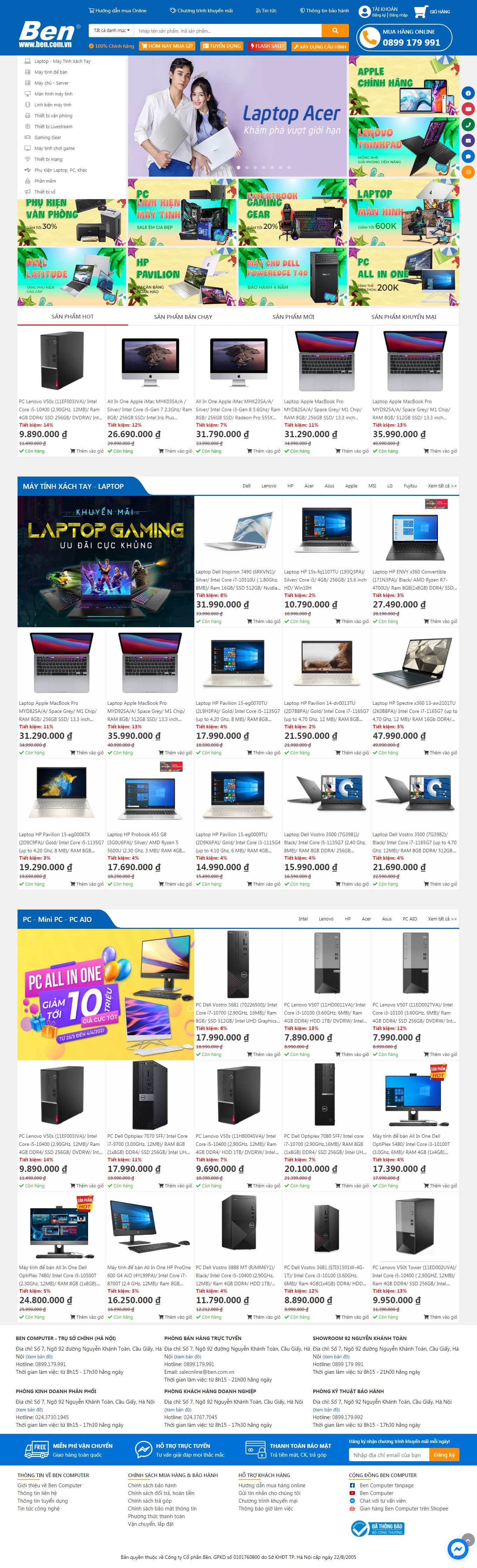 [brother] Thiết kế Website Web bán máy in, máy photocopy - bencomvn