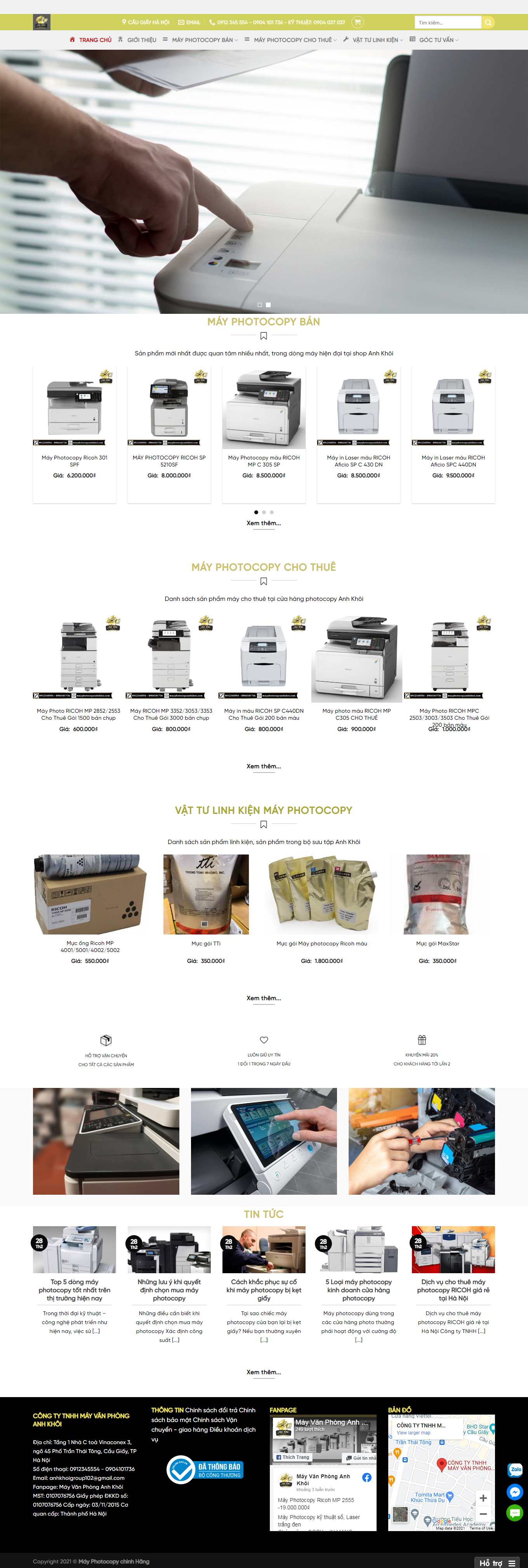 [brother] Thiết kế Website Web bán máy in, máy photocopy - mayphotocopyanhkhoicom