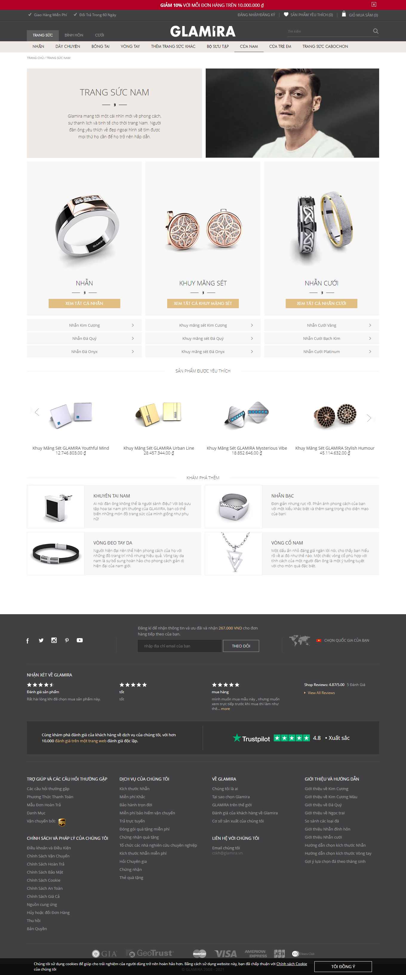 [skymond] Thiết kế Website Web vàng bạc, đá quý, trang sức - wwwglamiravn