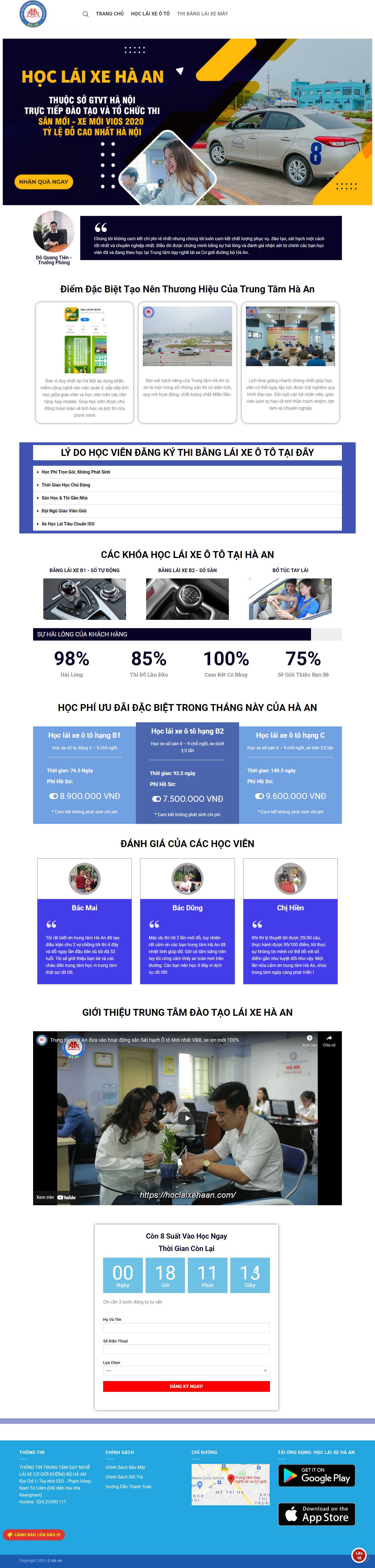 [trungtamdaotaolaixe] Thiết kế Website Web trung tâm đào tạo lái xe - hoclaixeotouytinvn