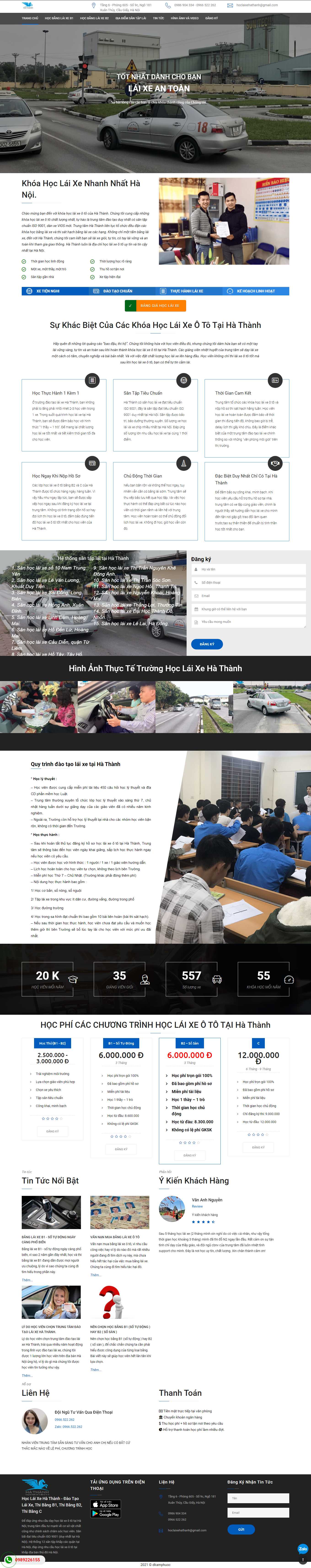 [trungtamdaotaolaixe] Thiết kế Website Web trung tâm đào tạo lái xe - hoclaixehathanhvn