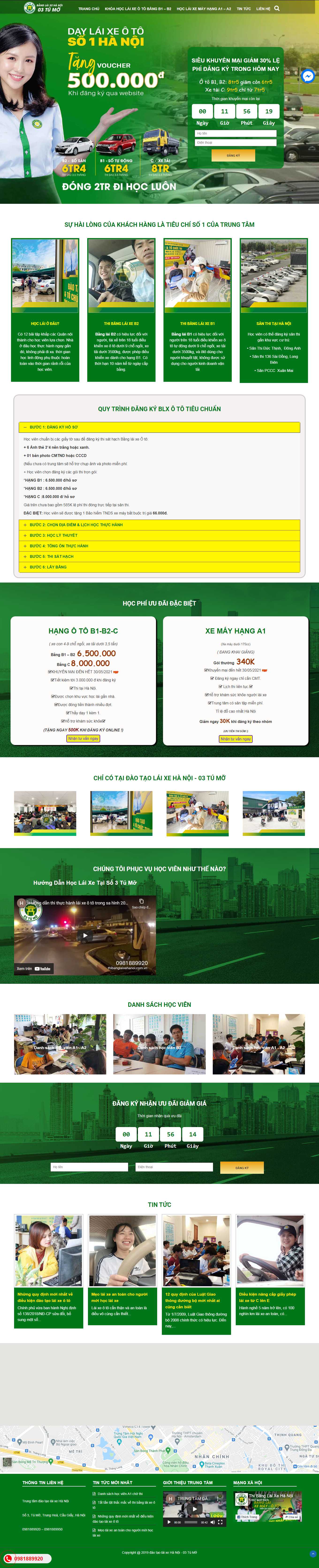 [trungtamdaotaolaixe] Thiết kế Website Web trung tâm đào tạo lái xe - thibanglaixehanoicomvn