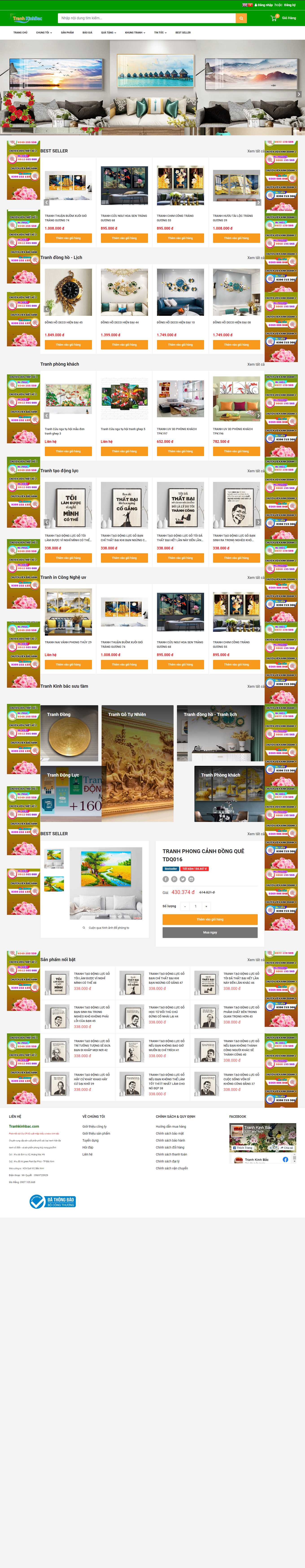 [vietcanvas] Thiết kế Website Web bán khung tranh ảnh - tranhkinhbaccom